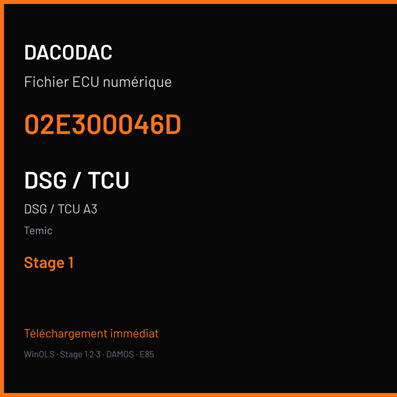 DSG / TCU A3 — Temic — 02E300046D — Stage 1