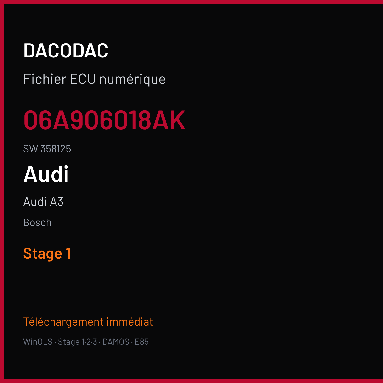 Audi A3 — Bosch — 06A906018AK · 358125 — Stage 1