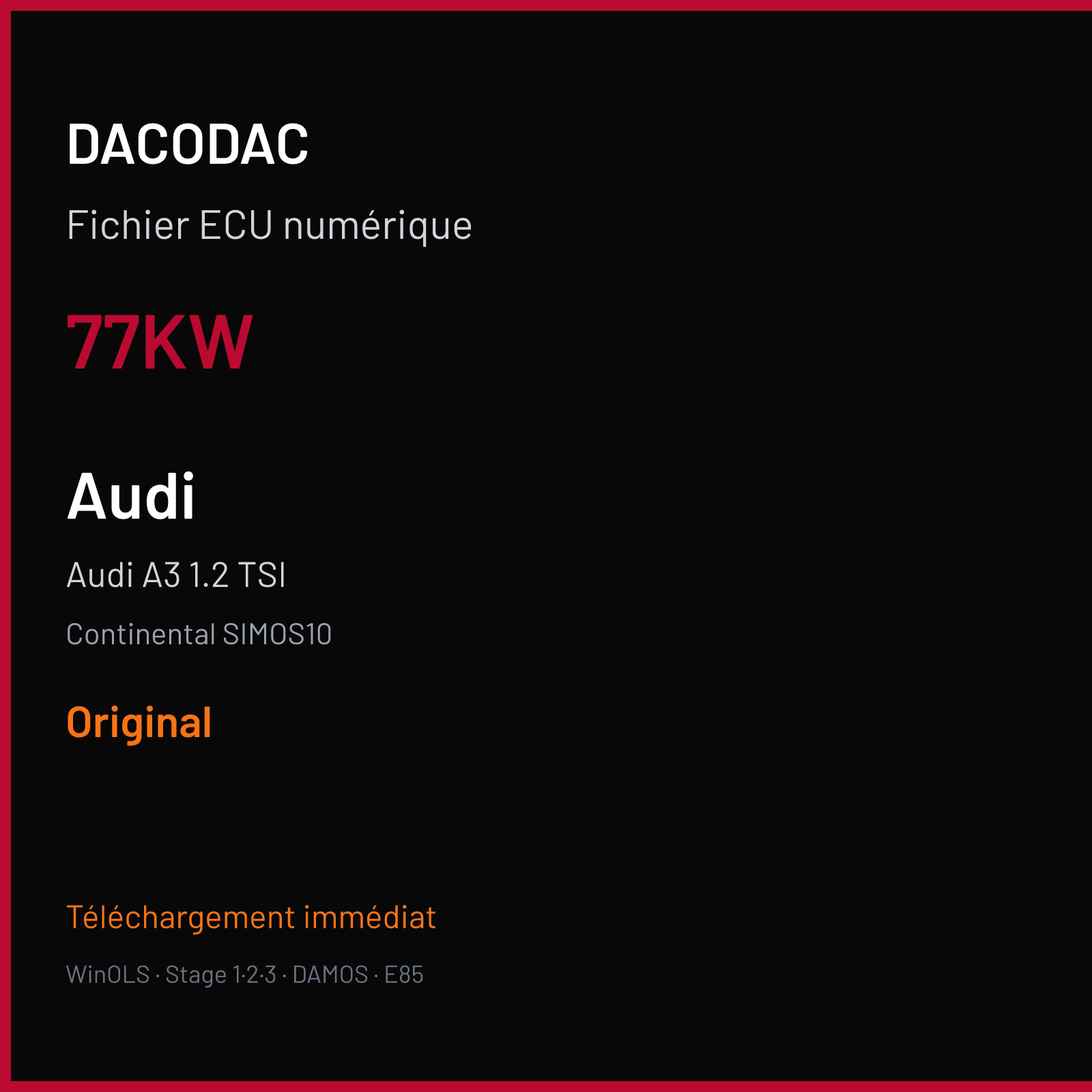 Audi A3 1.2 TSI (2011) — Continental SIMOS10 — 77KW — Original