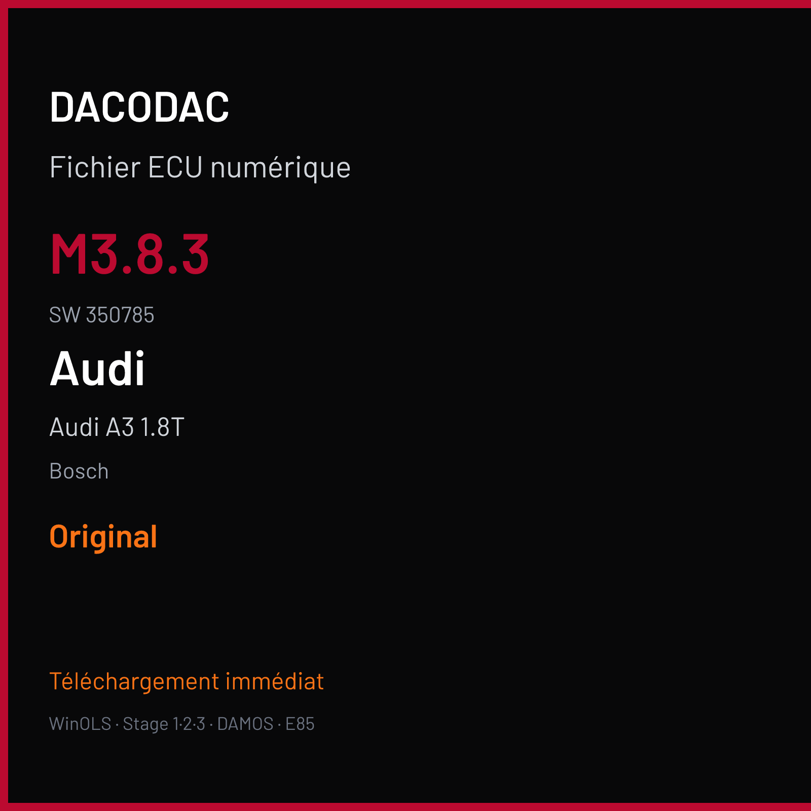 Audi A3 1.8T — Bosch — M3.8.3 · 350785 — Original