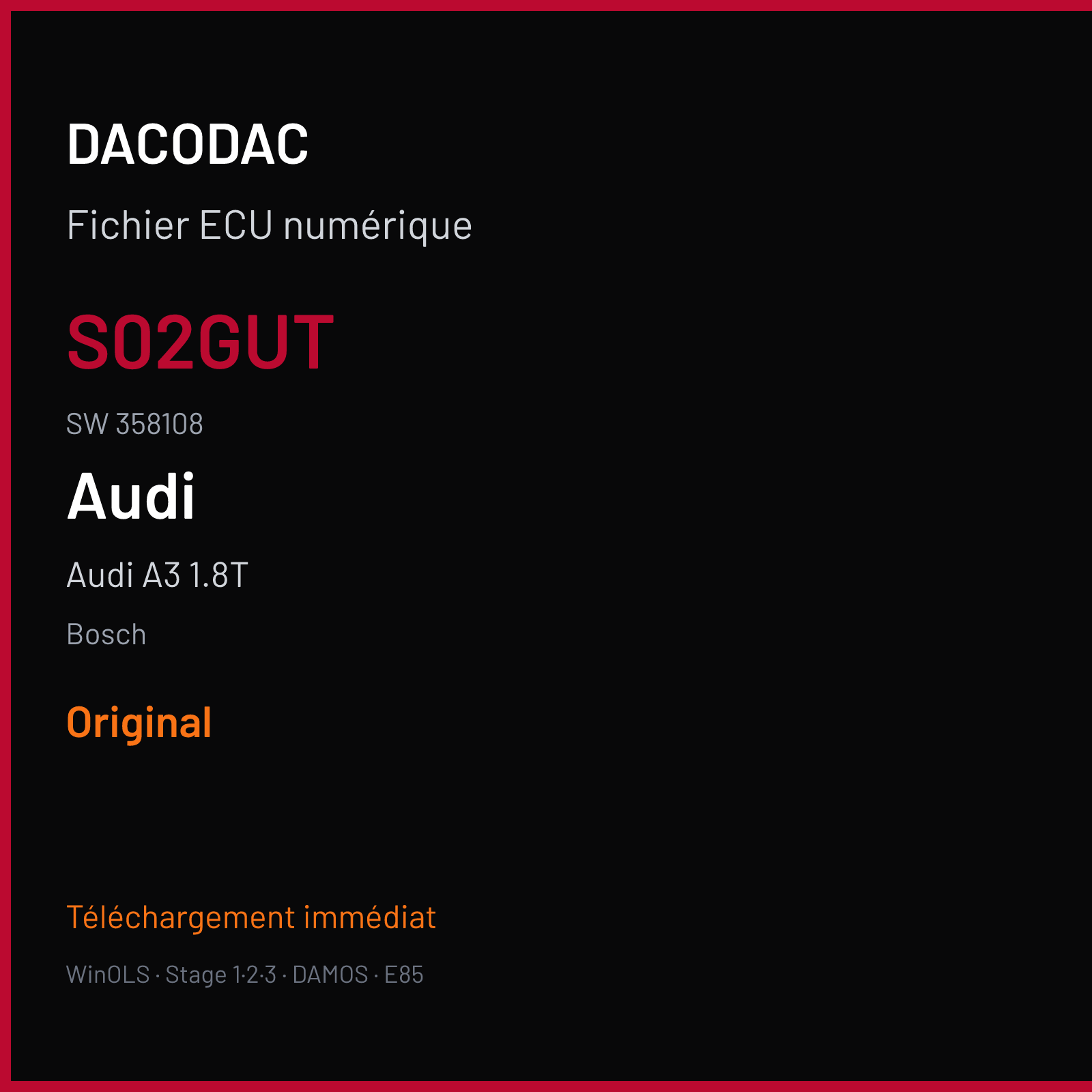 Audi A3 1.8T — Bosch — S02GUT · 358108 — Original