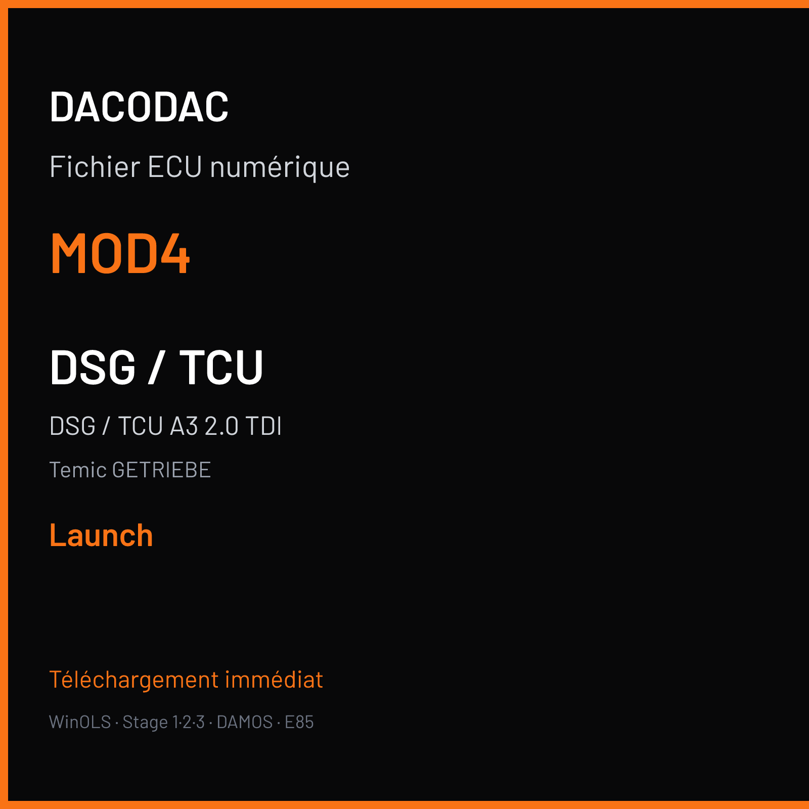 DSG / TCU A3 2.0 TDI (2004) — Temic GETRIEBE — MOD4 — Launch