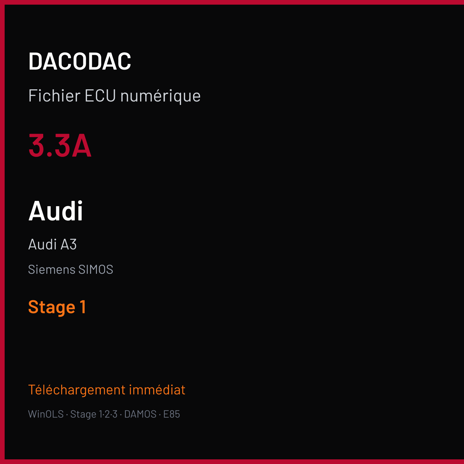 Audi A3 (2002) — Siemens SIMOS — 3.3A — Stage 1