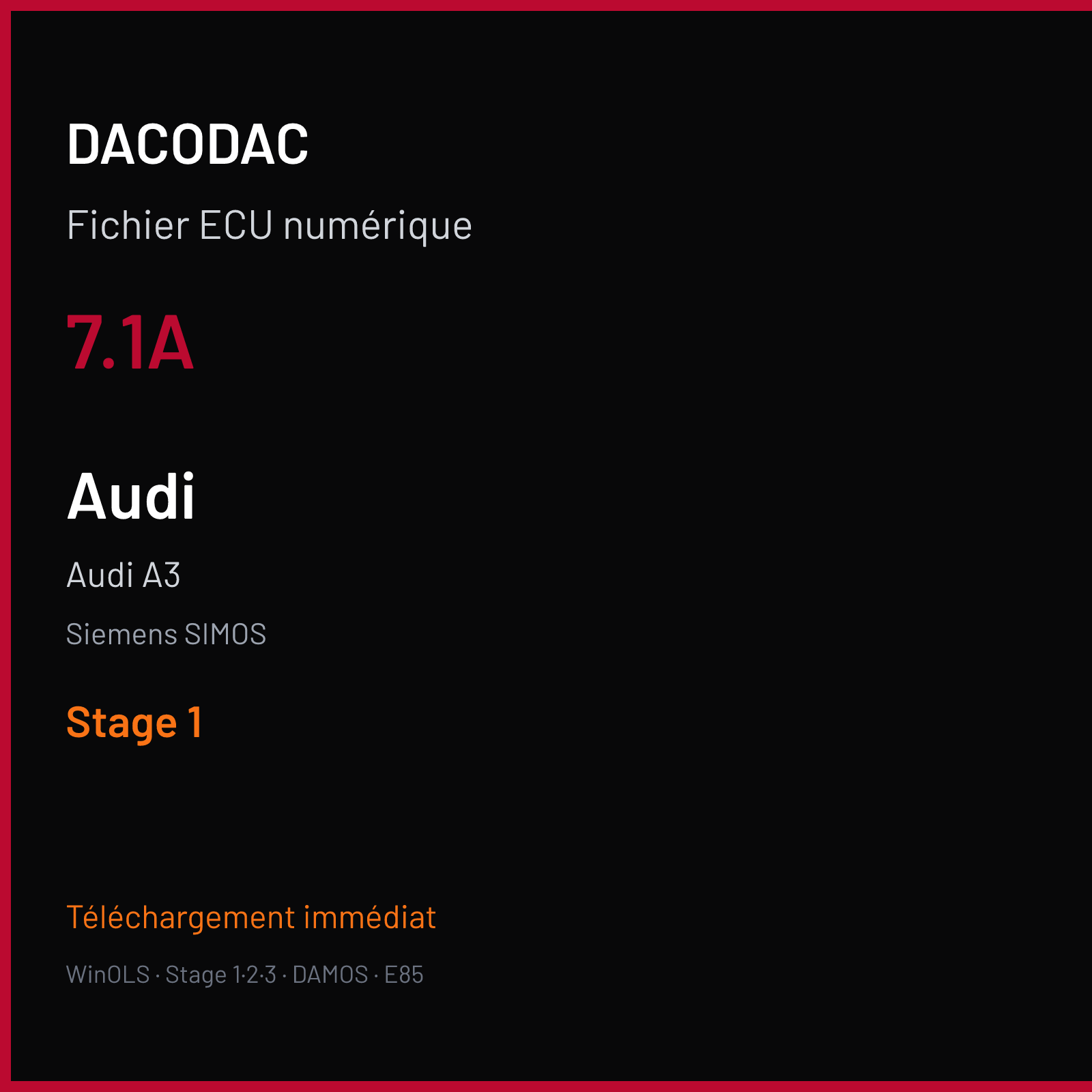 Audi A3 (2007) — Siemens SIMOS — 7.1A — Stage 1