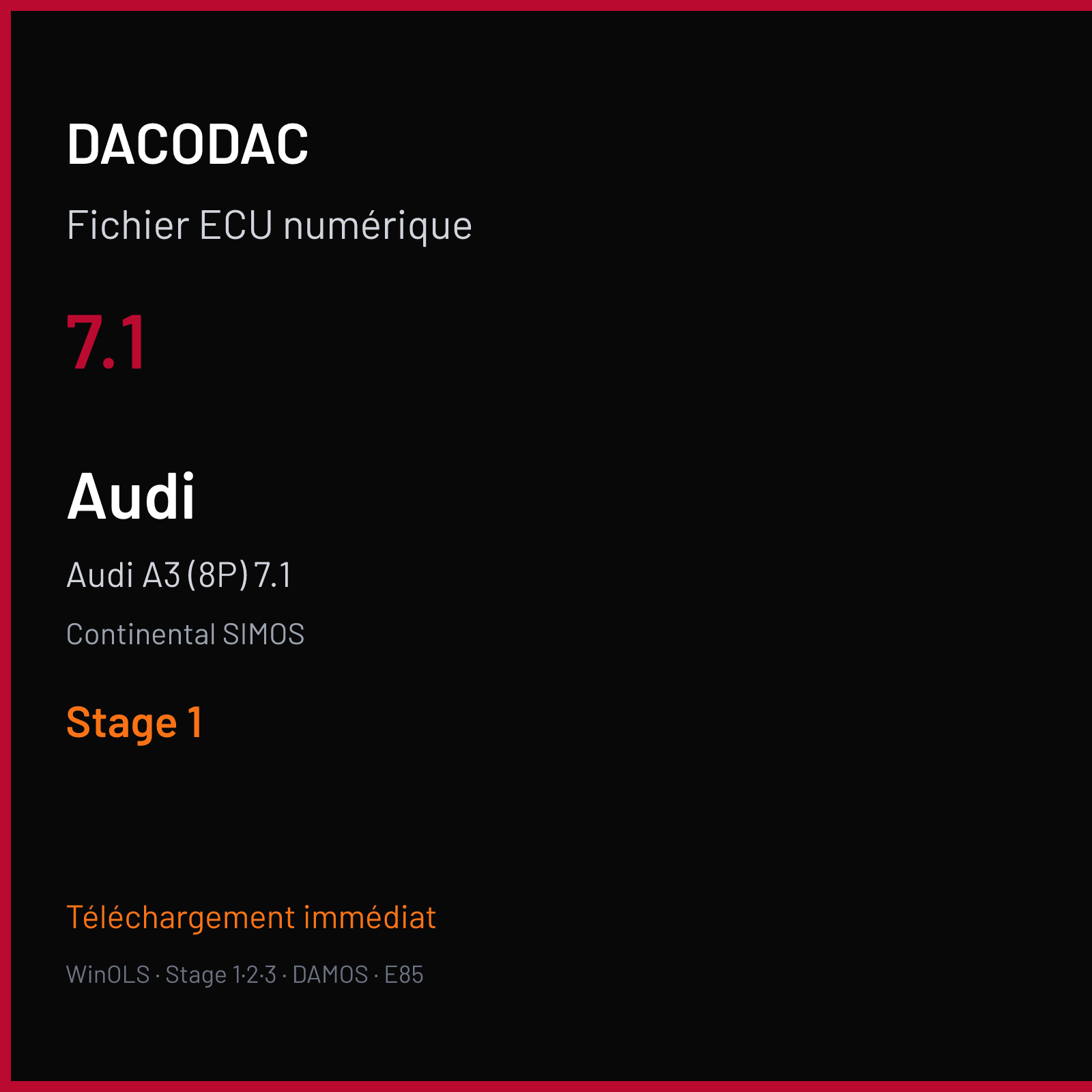 Audi A3 (8P) 7.1 (2005) — Continental SIMOS — 7.1 — Stage 1