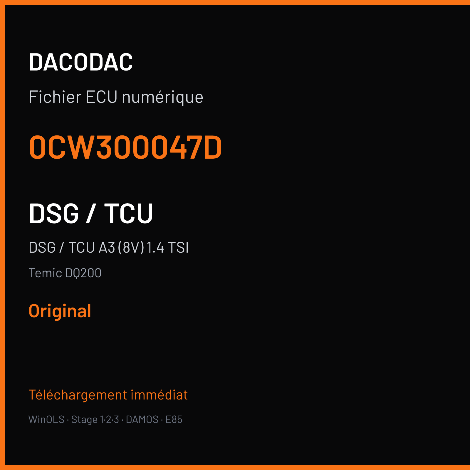 DSG / TCU A3 (8V) 1.4 TSI (2015) — Temic DQ200 — 0CW300047D — Original
