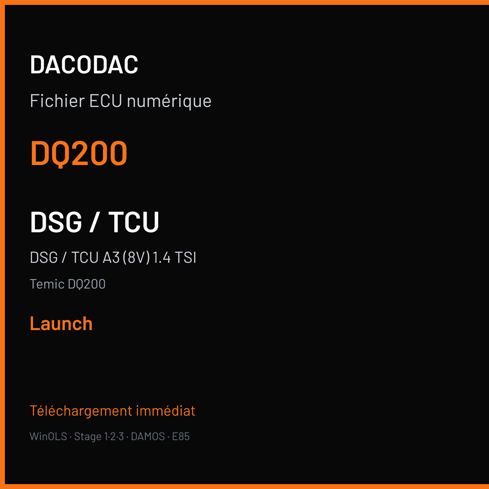 DSG / TCU A3 (8V) 1.4 TSI (2015) — Temic DQ200 — DQ200 — Launch