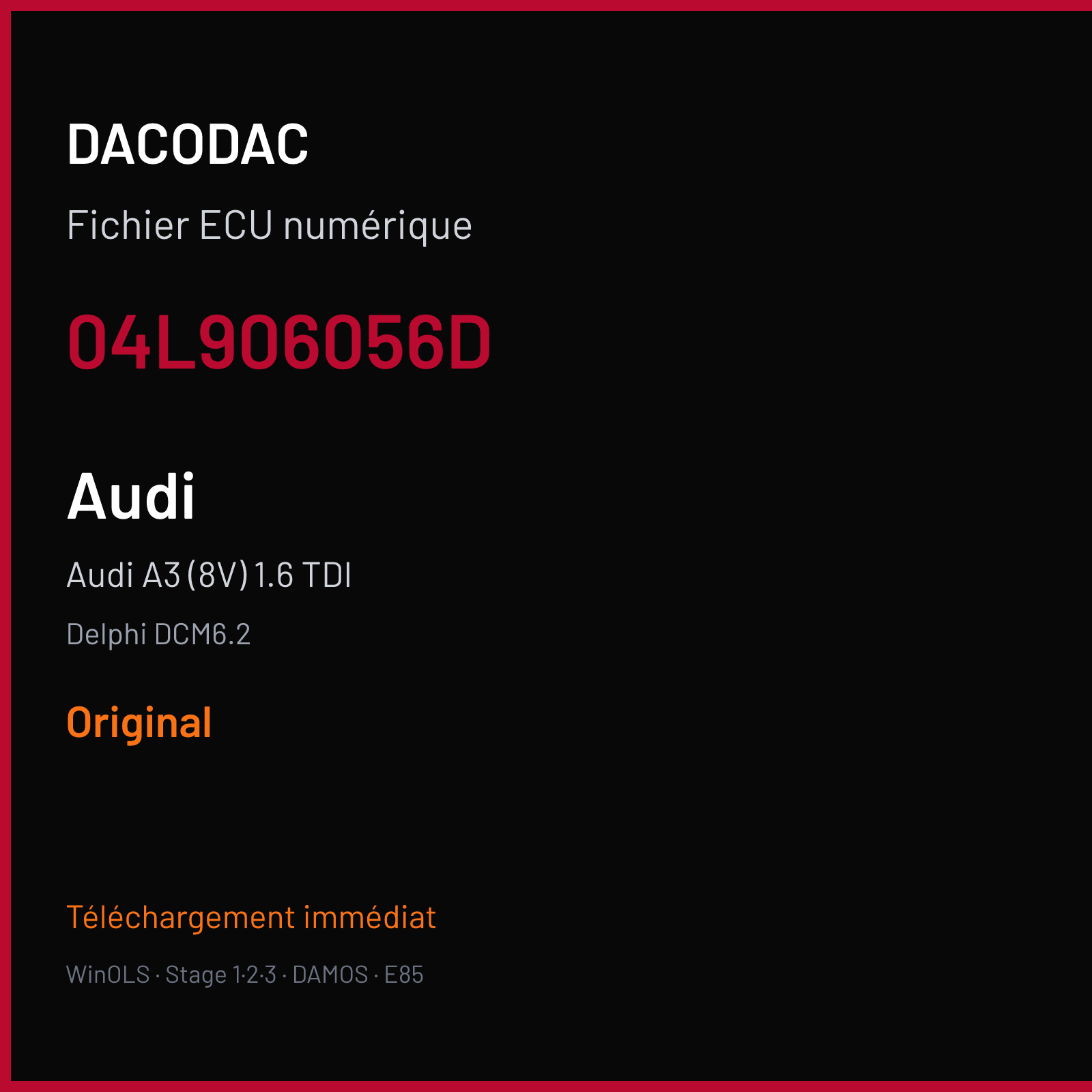 Audi A3 (8V) 1.6 TDI (2017) — Delphi DCM6.2 — 04L906056D — Original