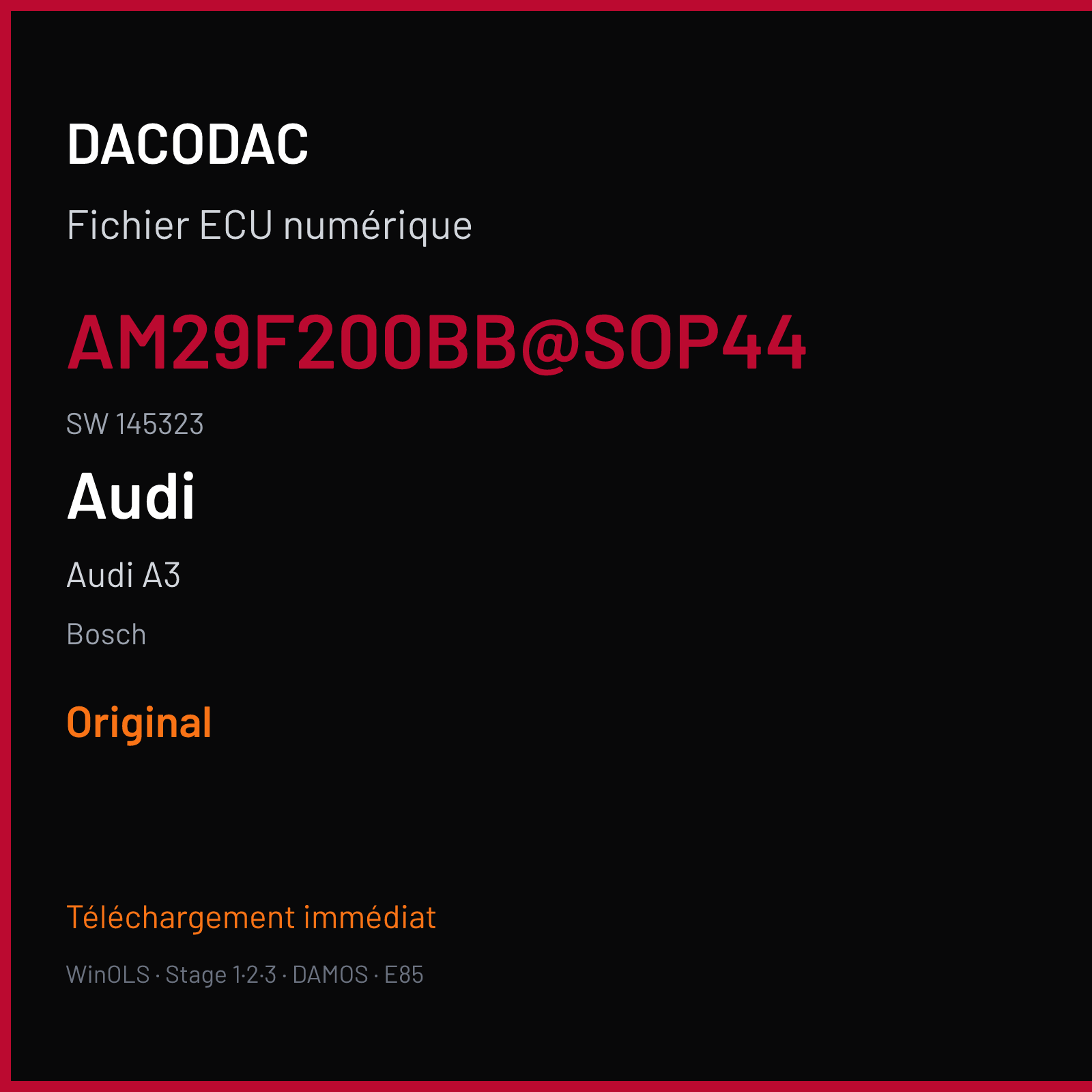 Audi A3 (2000) — Bosch — AM29F200BB@SOP44 · 145323 — Original