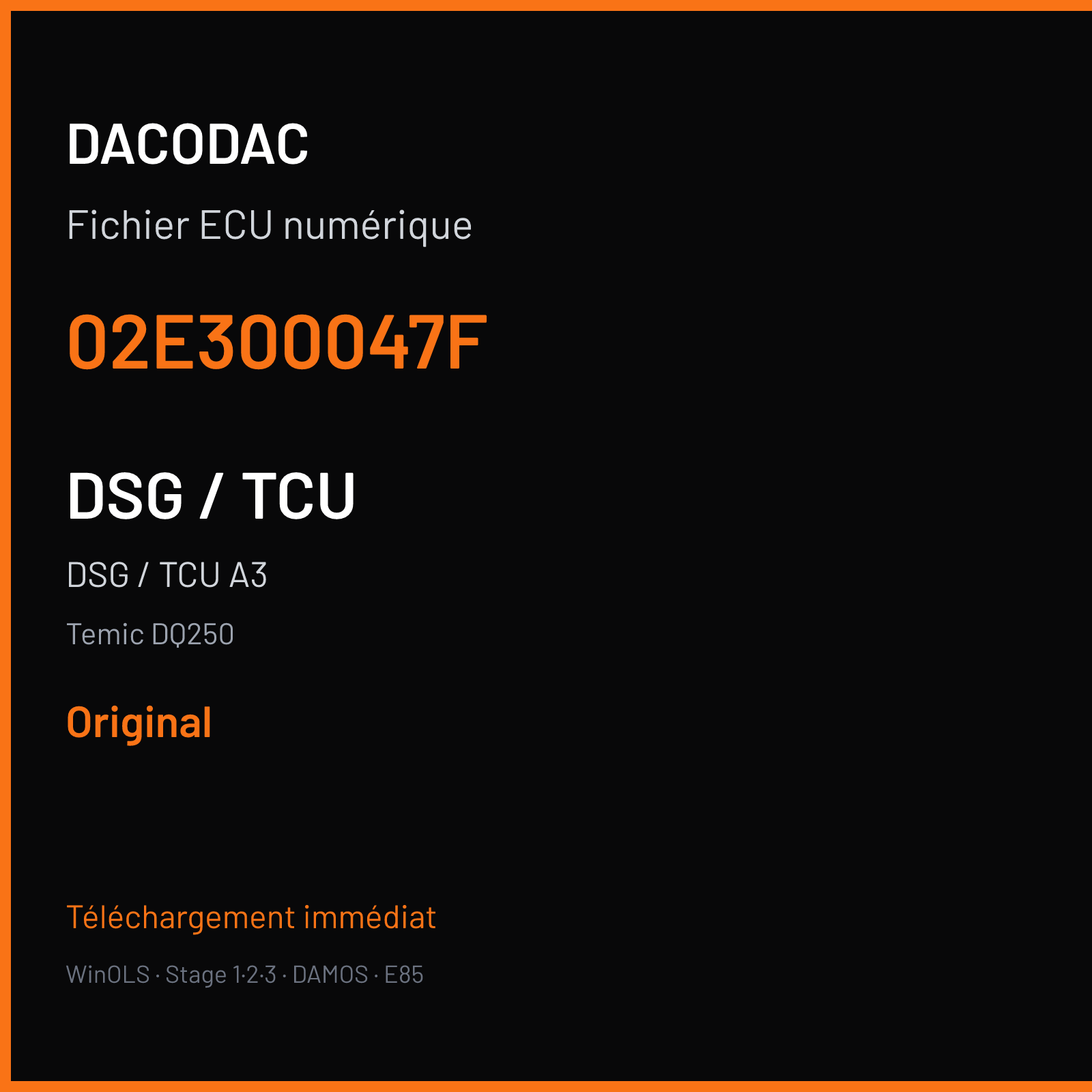 DSG / TCU A3 — Temic DQ250 — 02E300047F — Original