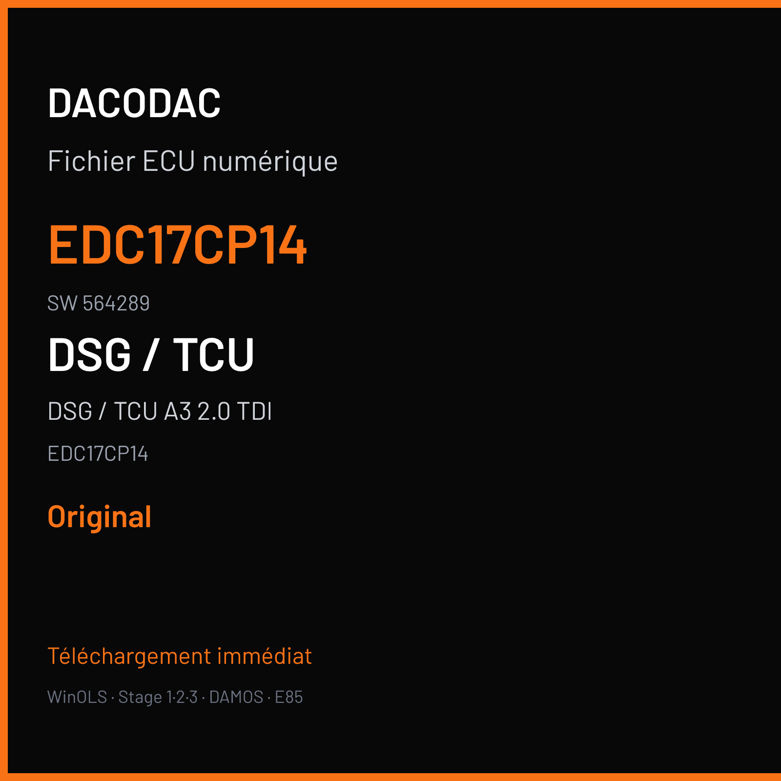 DSG / TCU A3 2.0 TDI (2010) — EDC17CP14 — EDC17CP14 · 564289 — Original