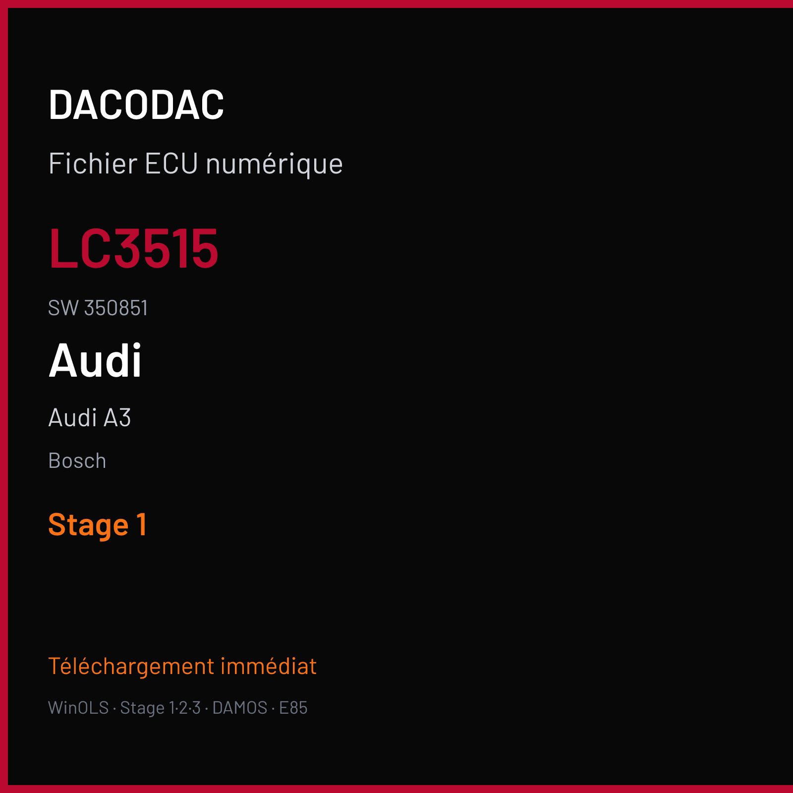 Audi A3 — Bosch — LC3515 · 350851 — Stage 1
