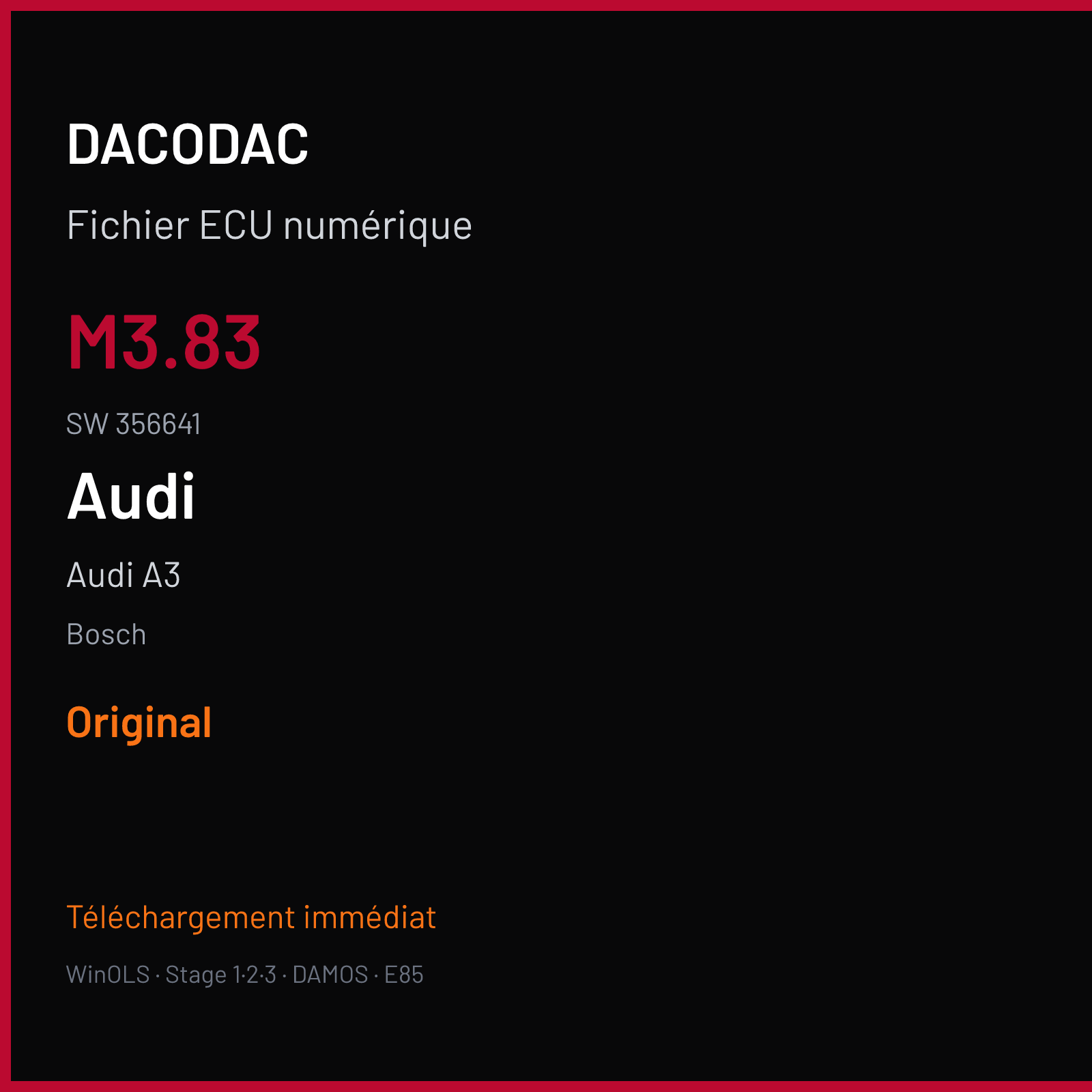 Audi A3 (2002) — Bosch — M3.83 · 356641 — Original