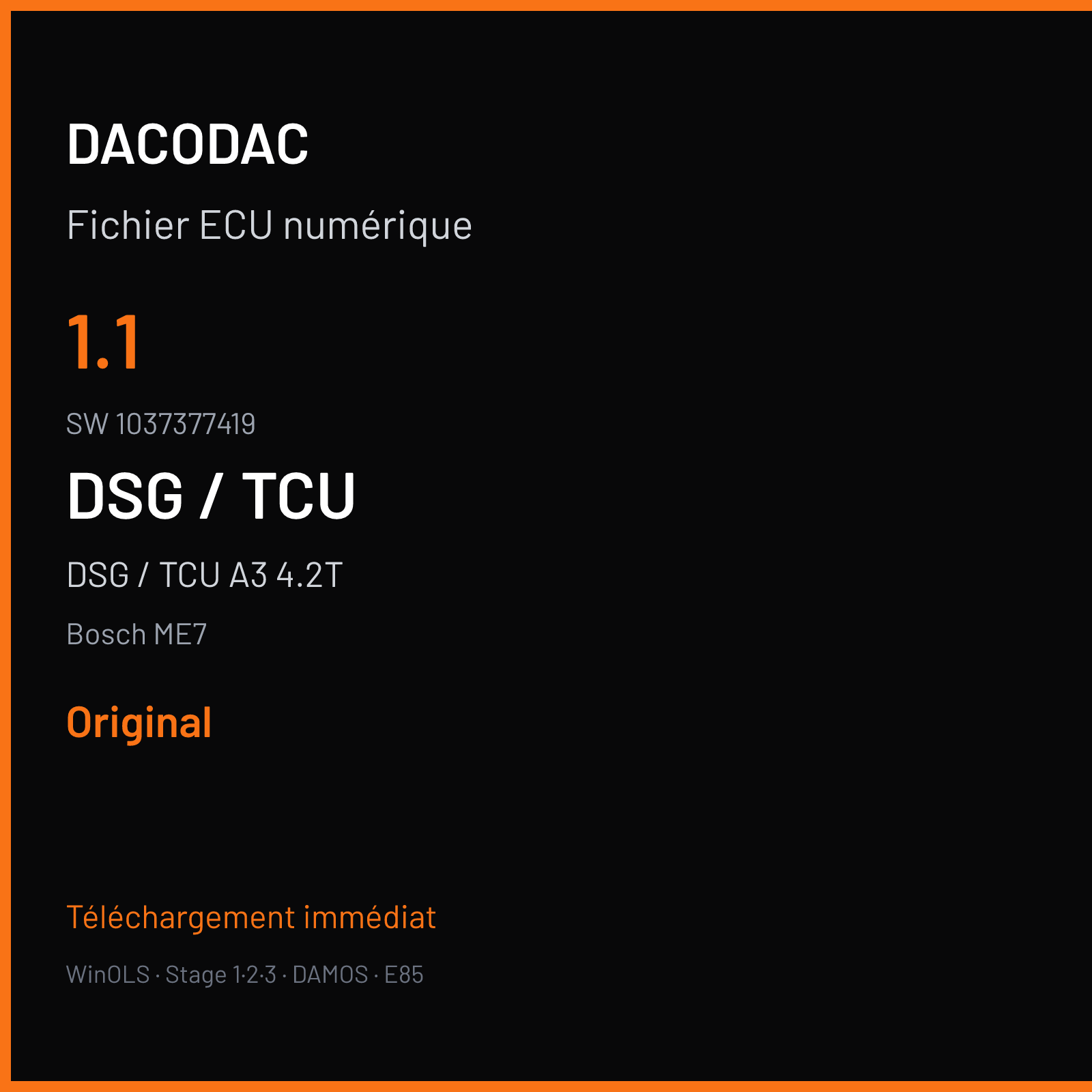 DSG / TCU A3 4.2T (2005) — Bosch ME7 — 1.1 · 1037377419 — Original