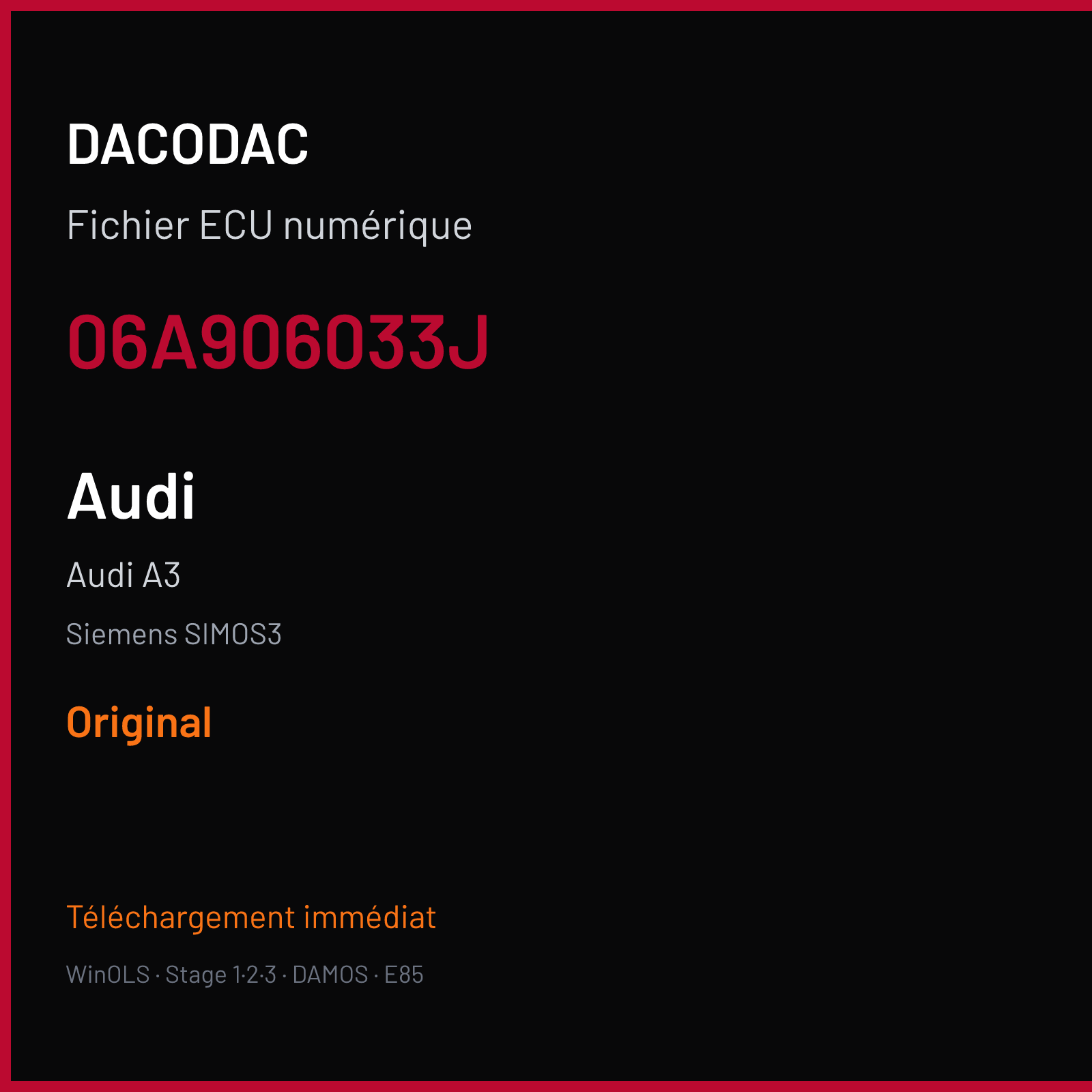 Audi A3 (1999) — Siemens SIMOS3 — 06A906033J — Original