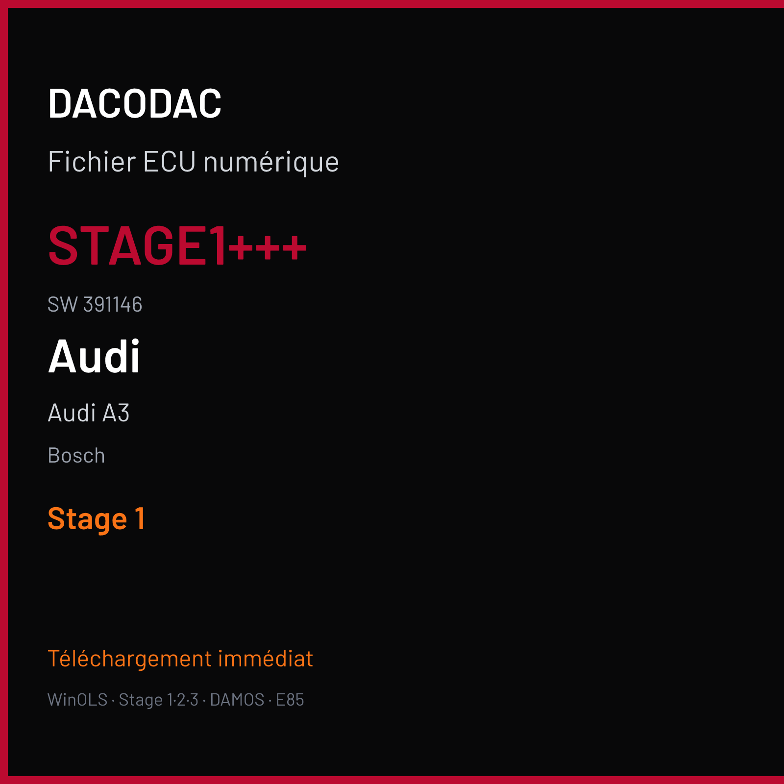 Audi A3 — Bosch — STAGE1+++ · 391146 — Stage 1