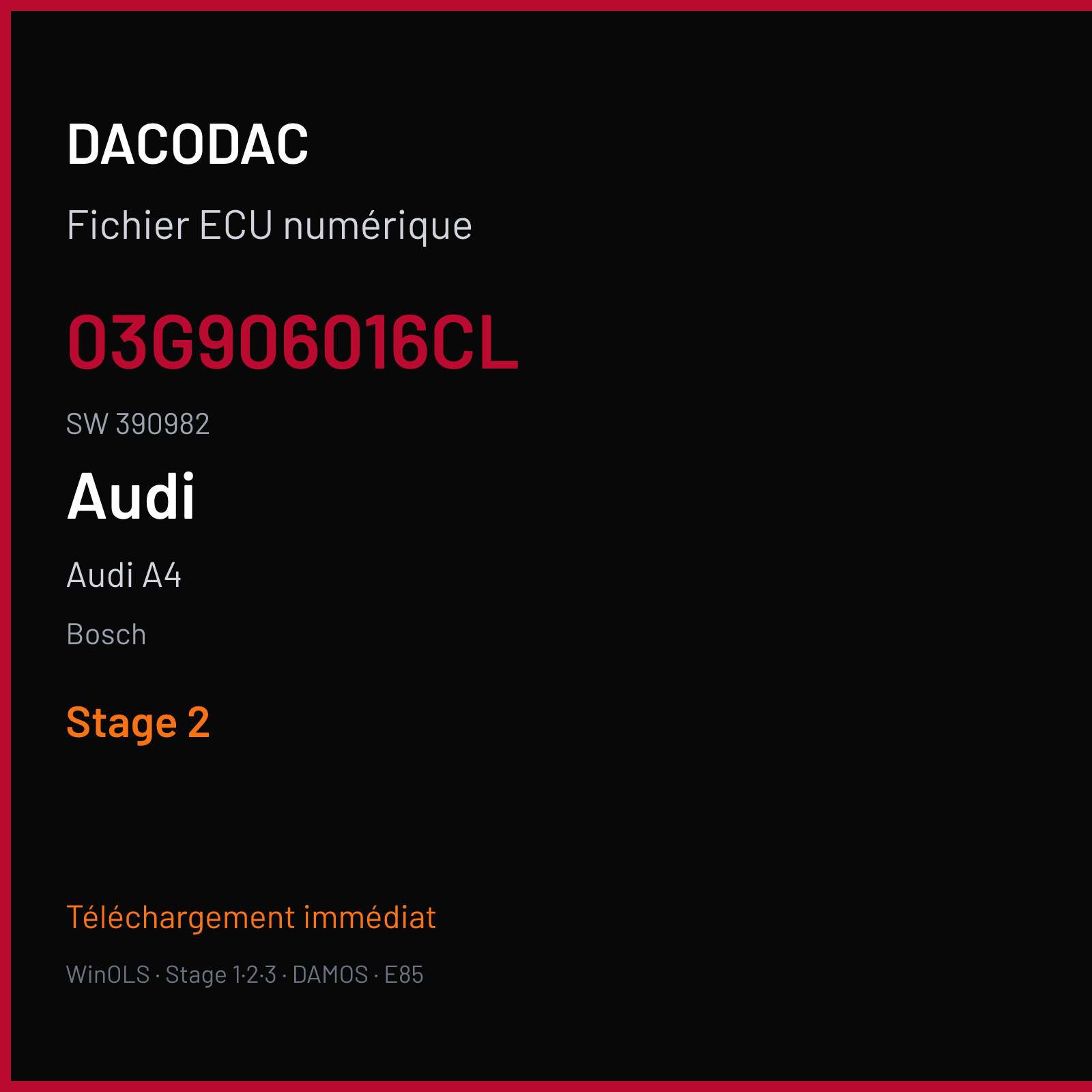 Audi A4 — Bosch — 03G906016CL · 390982 — Stage 2