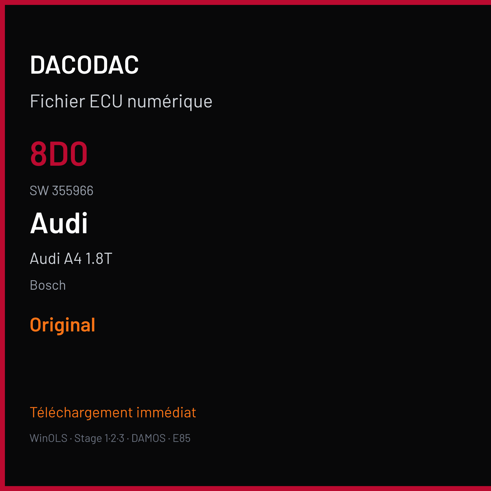 Audi A4 1.8T — Bosch — 8D0 · 355966 — Original