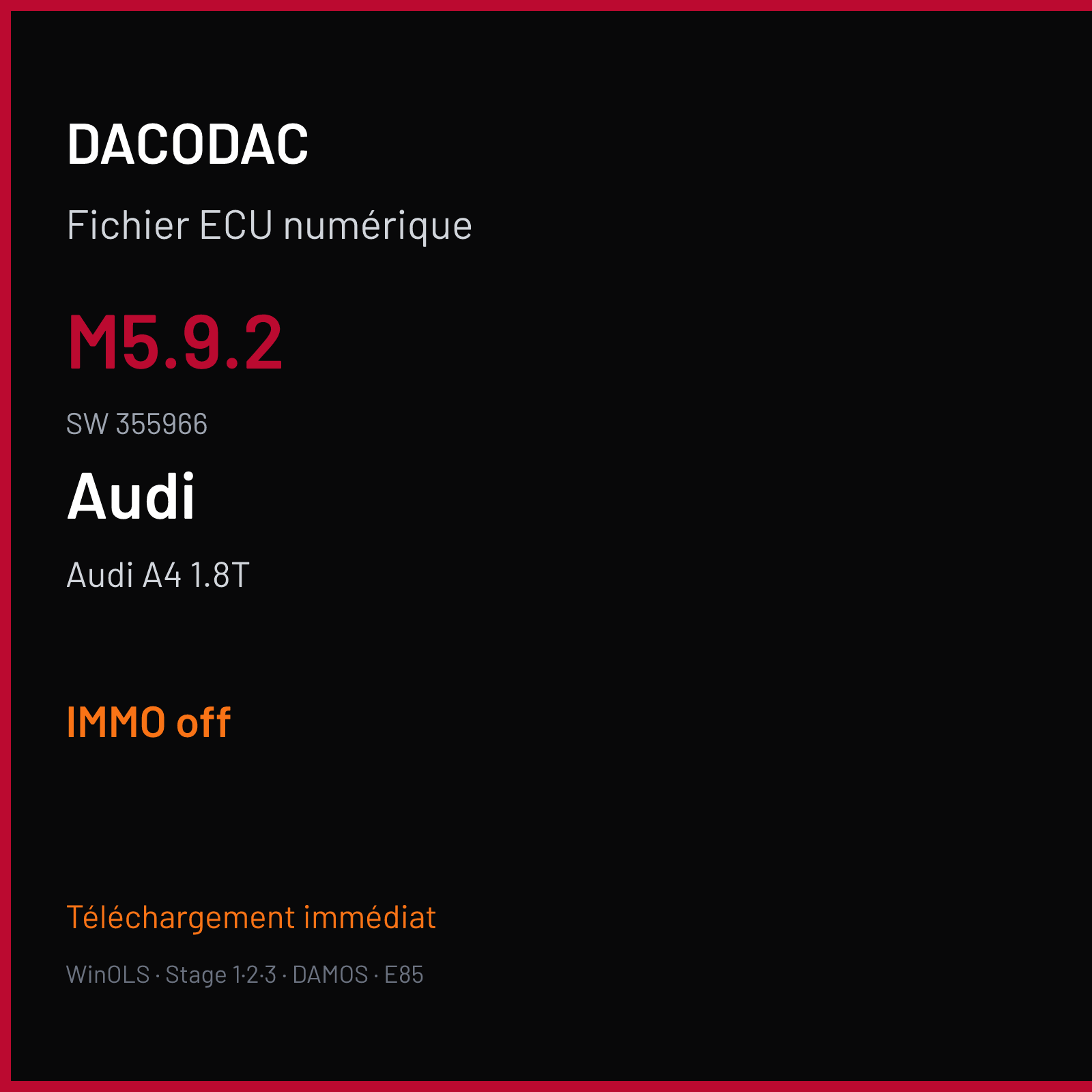 Audi A4 1.8T — M5.9.2 · 355966 — IMMO off