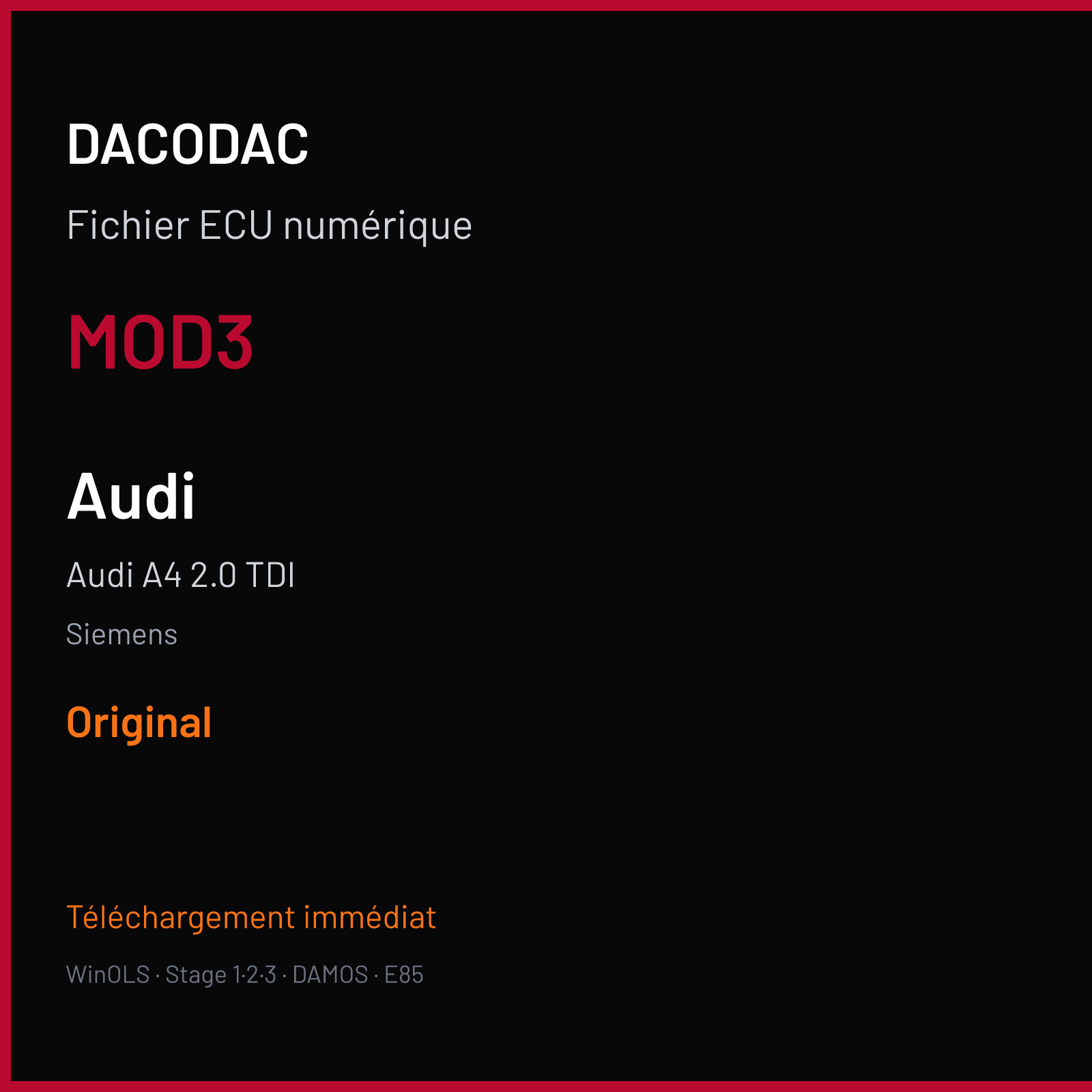 Audi A4 2.0 TDI (2007) — Siemens — MOD3 — Original