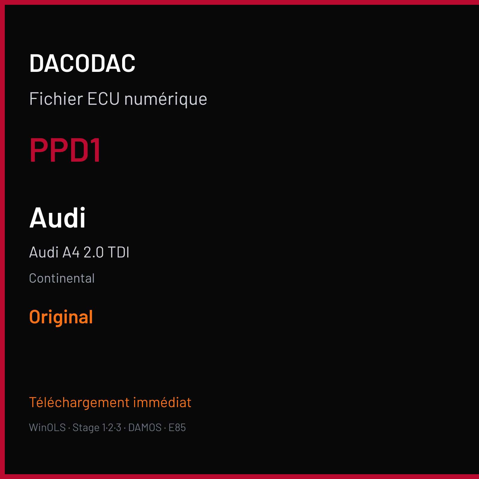 Audi A4 2.0 TDI (2006) — Continental — PPD1 — Original