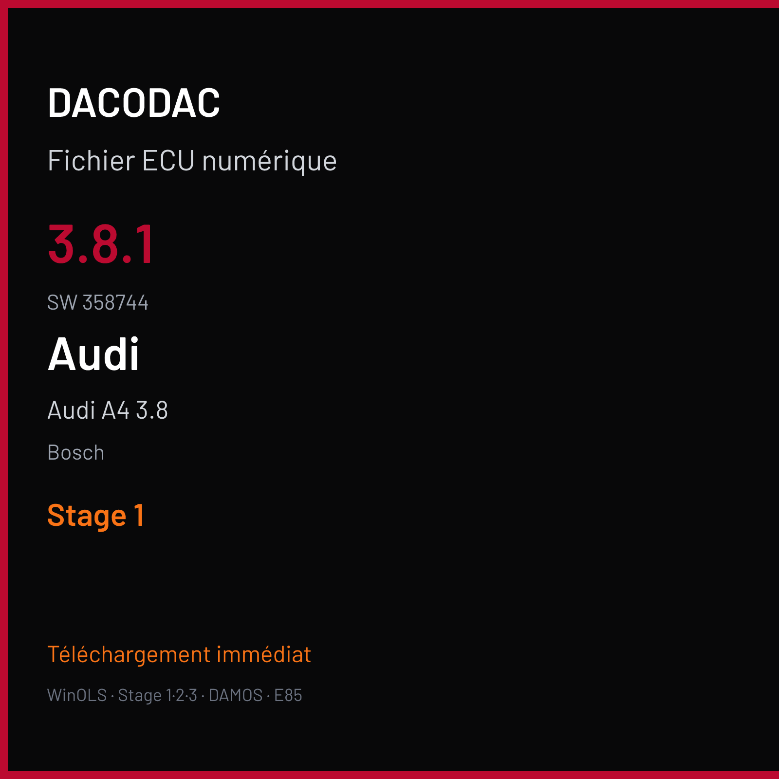 Audi A4 3.8 (1996) — Bosch — 3.8.1 · 358744 — Stage 1