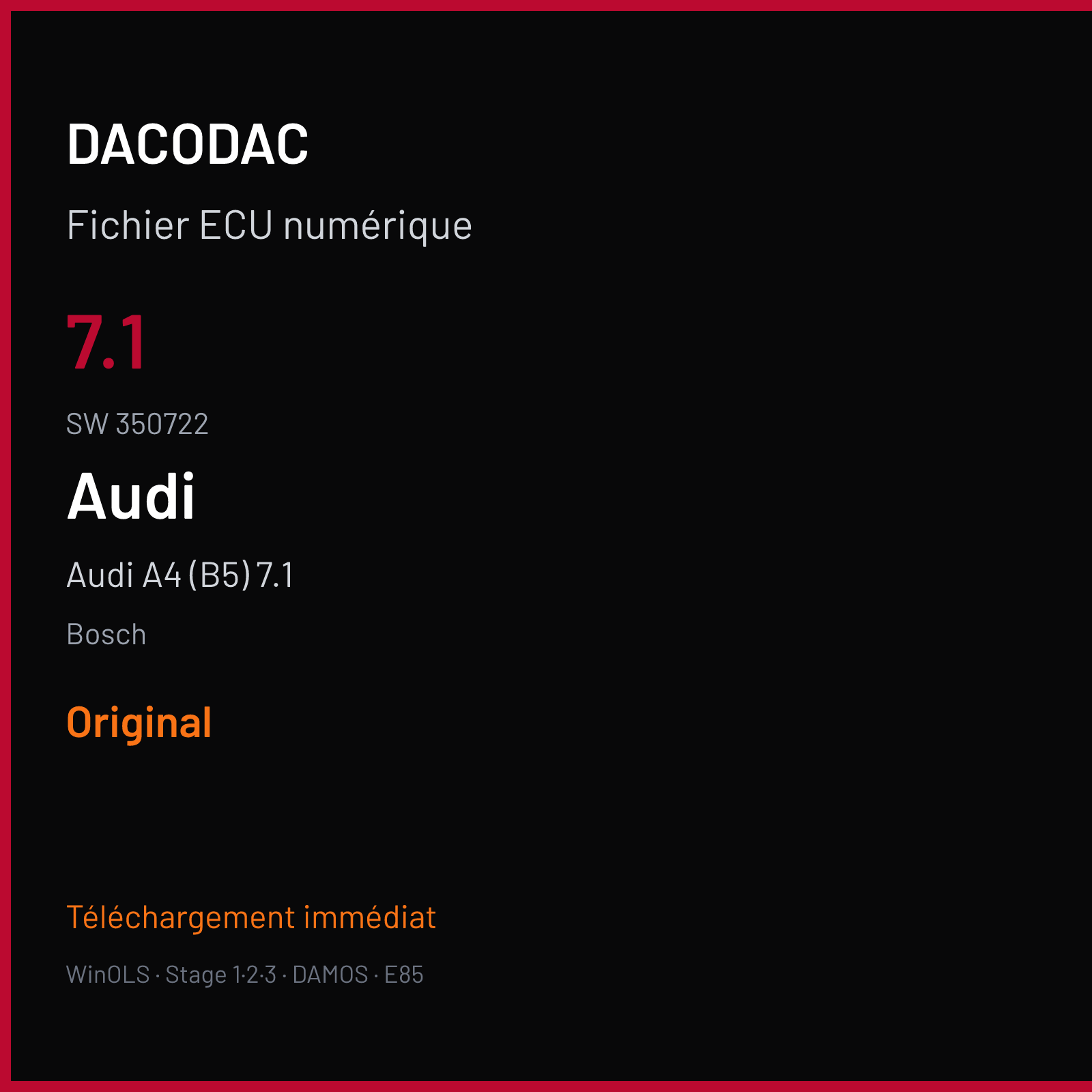 Audi A4 (B5) 7.1 (2000) — Bosch — 7.1 · 350722 — Original