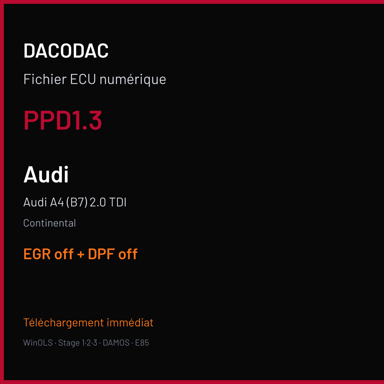 Audi A4 (B7) 2.0 TDI (2007) — Continental — PPD1.3 — EGR off + DPF off