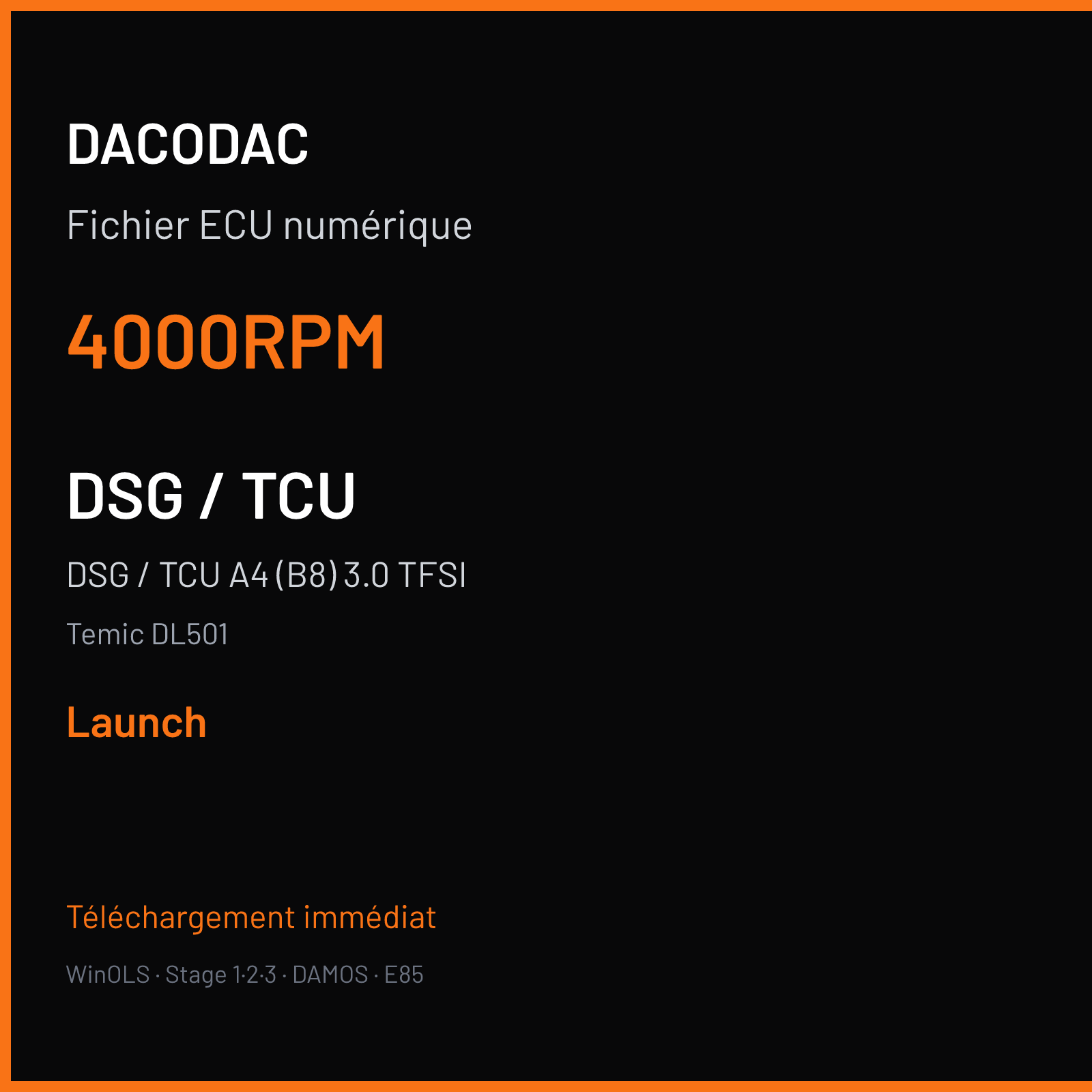 DSG / TCU A4 (B8) 3.0 TFSI (2012) — Temic DL501 — 4000RPM — Launch