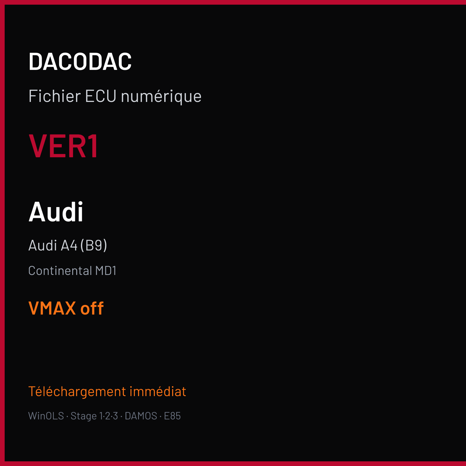 Audi A4 (B9) — Continental MD1 — VER1 — VMAX off