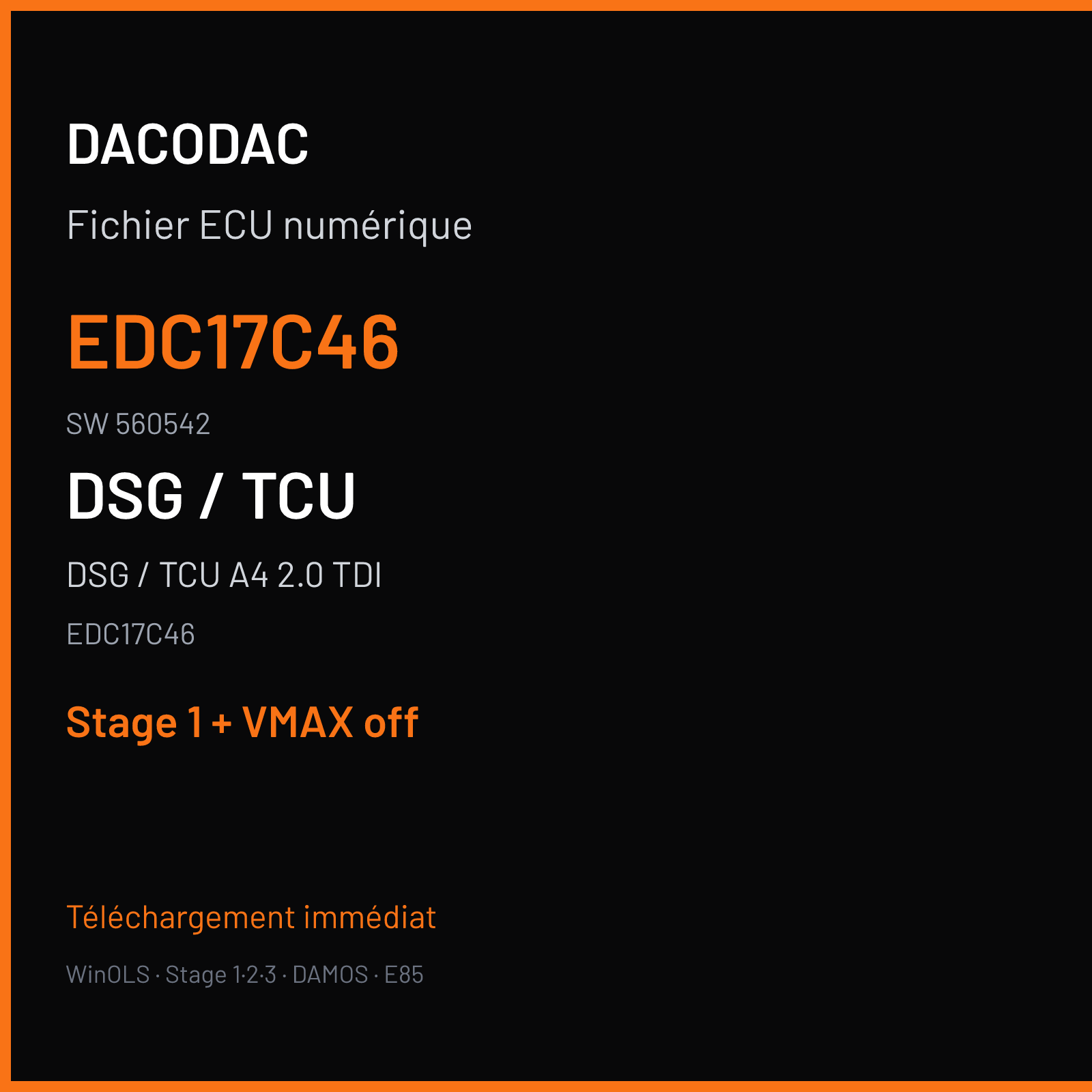 DSG / TCU A4 2.0 TDI (2012) — EDC17C46 — EDC17C46 · 560542 — Stage 1 + VMAX off