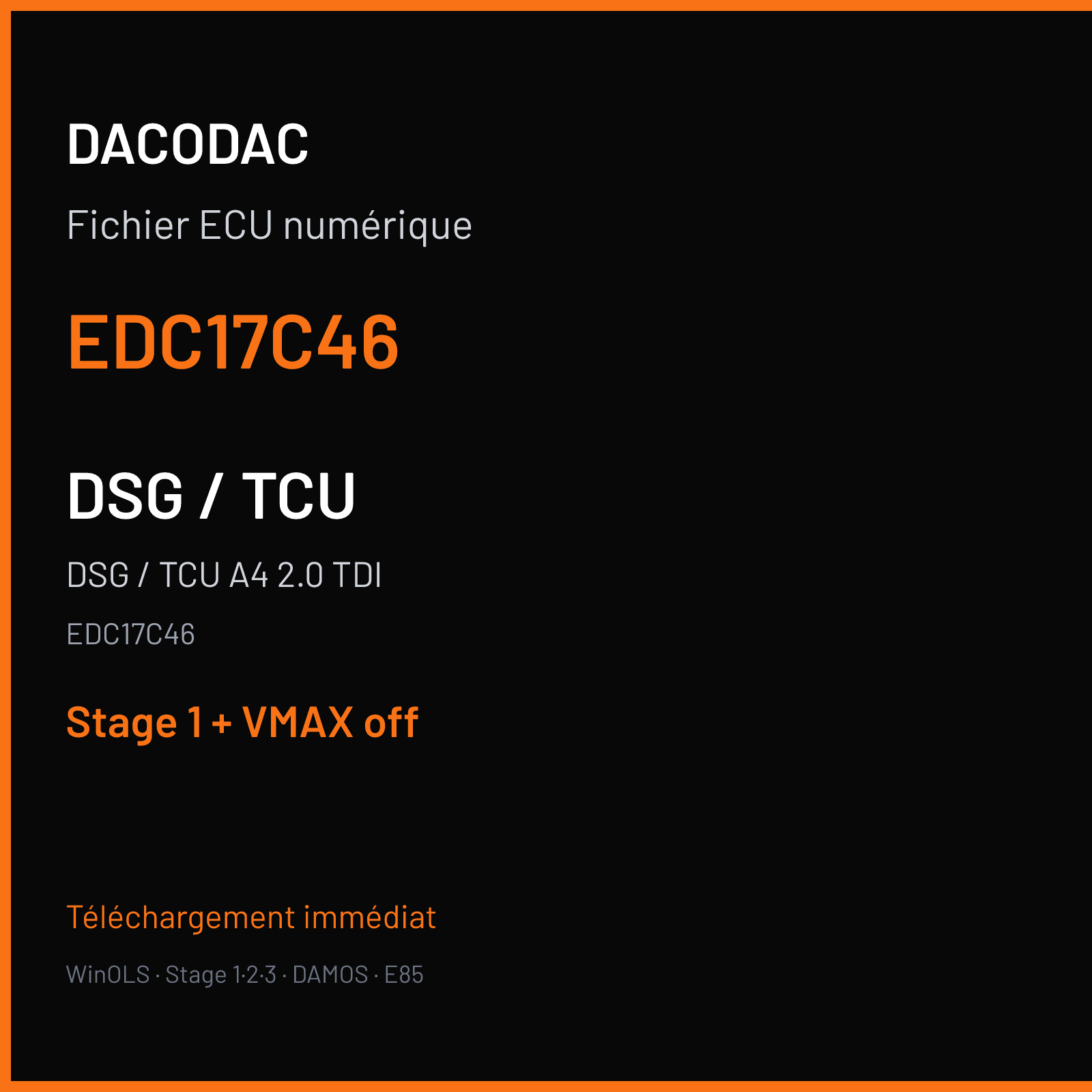 DSG / TCU A4 2.0 TDI (2012) — EDC17C46 — EDC17C46 — Stage 1 + VMAX off
