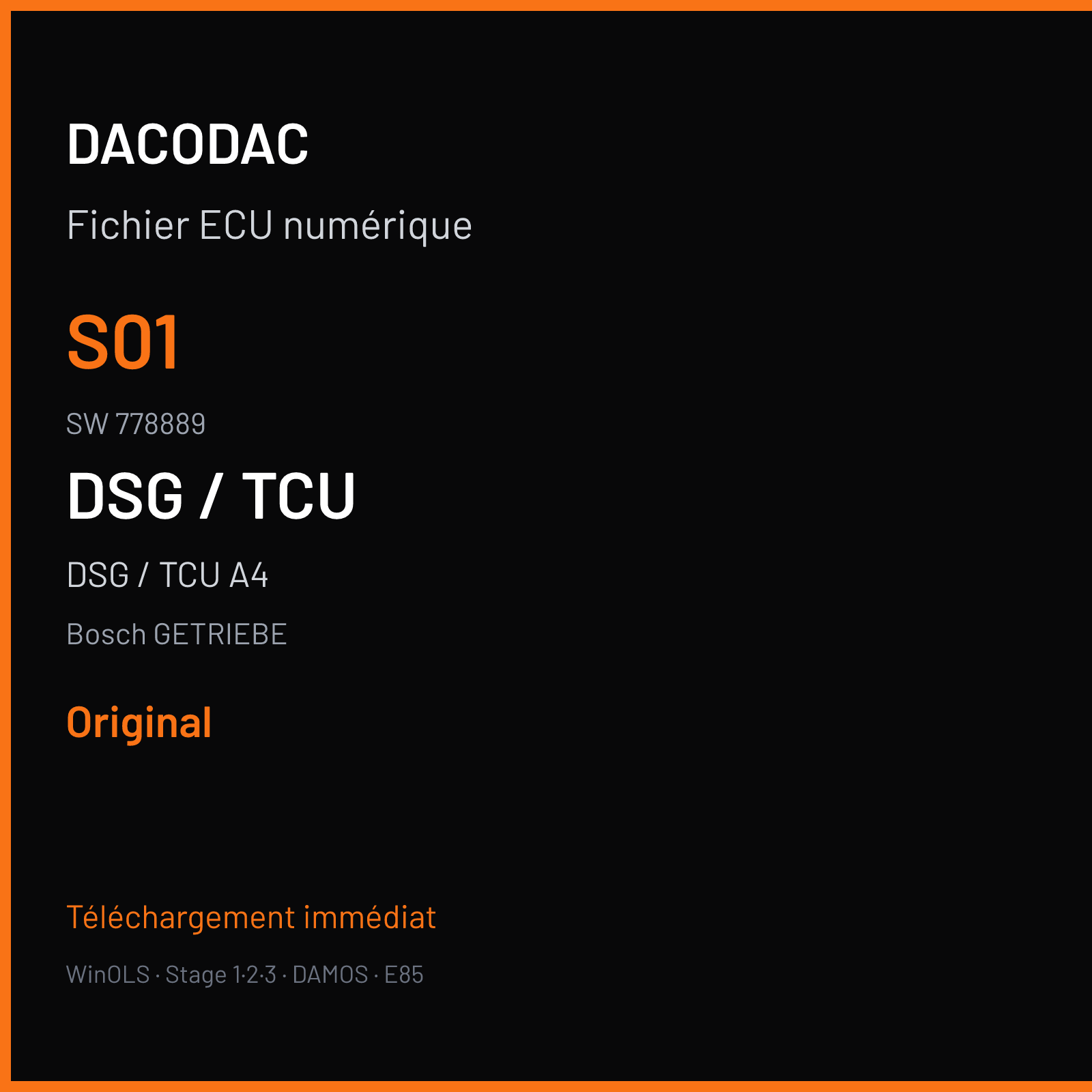 DSG / TCU A4 — Bosch GETRIEBE — S01 · 778889 — Original