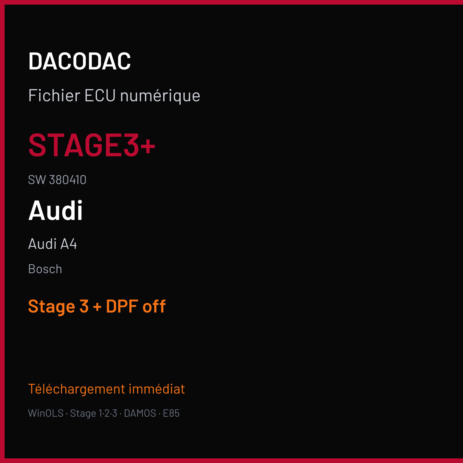 Audi A4 — Bosch — STAGE3+ · 380410 — Stage 3 + DPF off