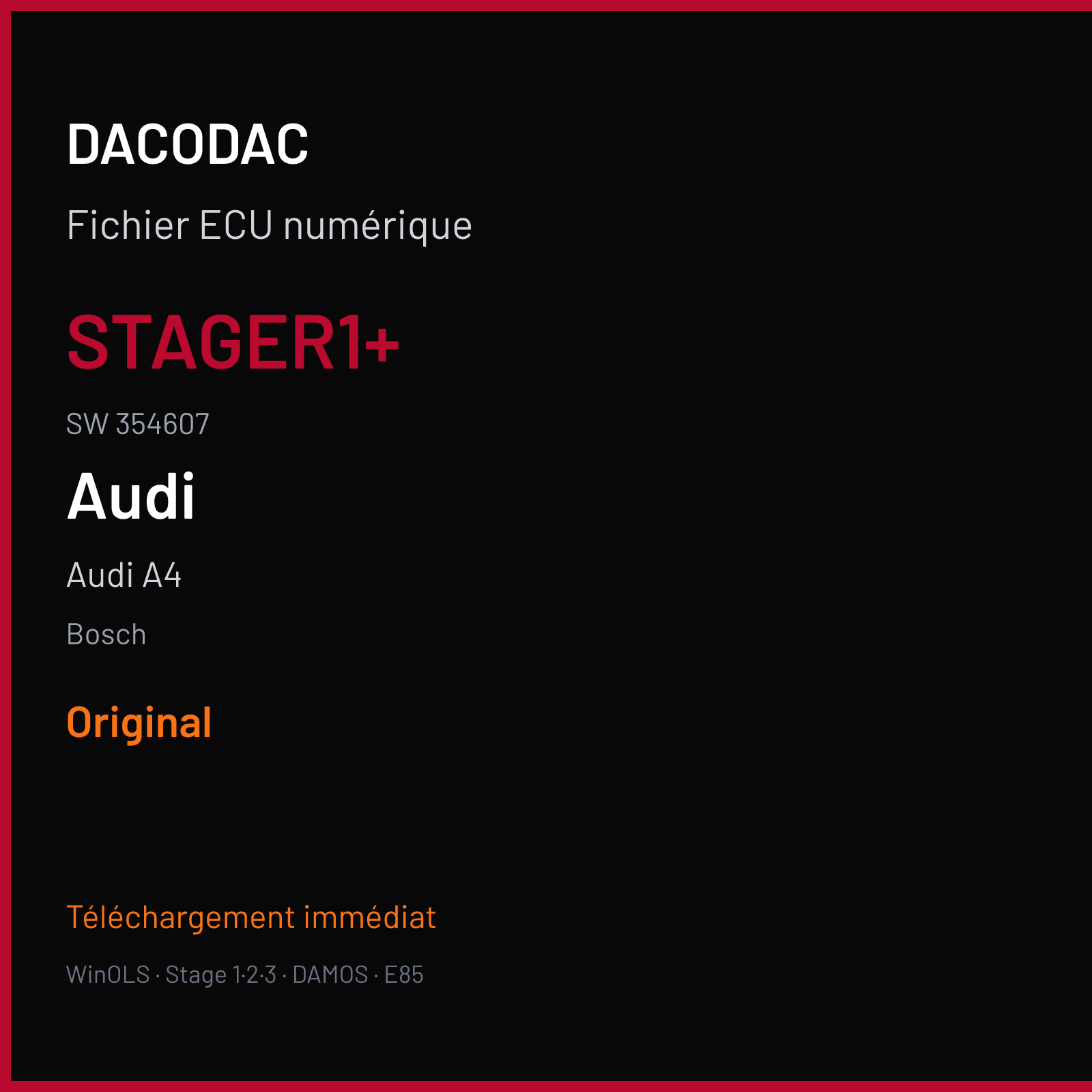 Audi A4 — Bosch — STAGER1+ · 354607 — Original