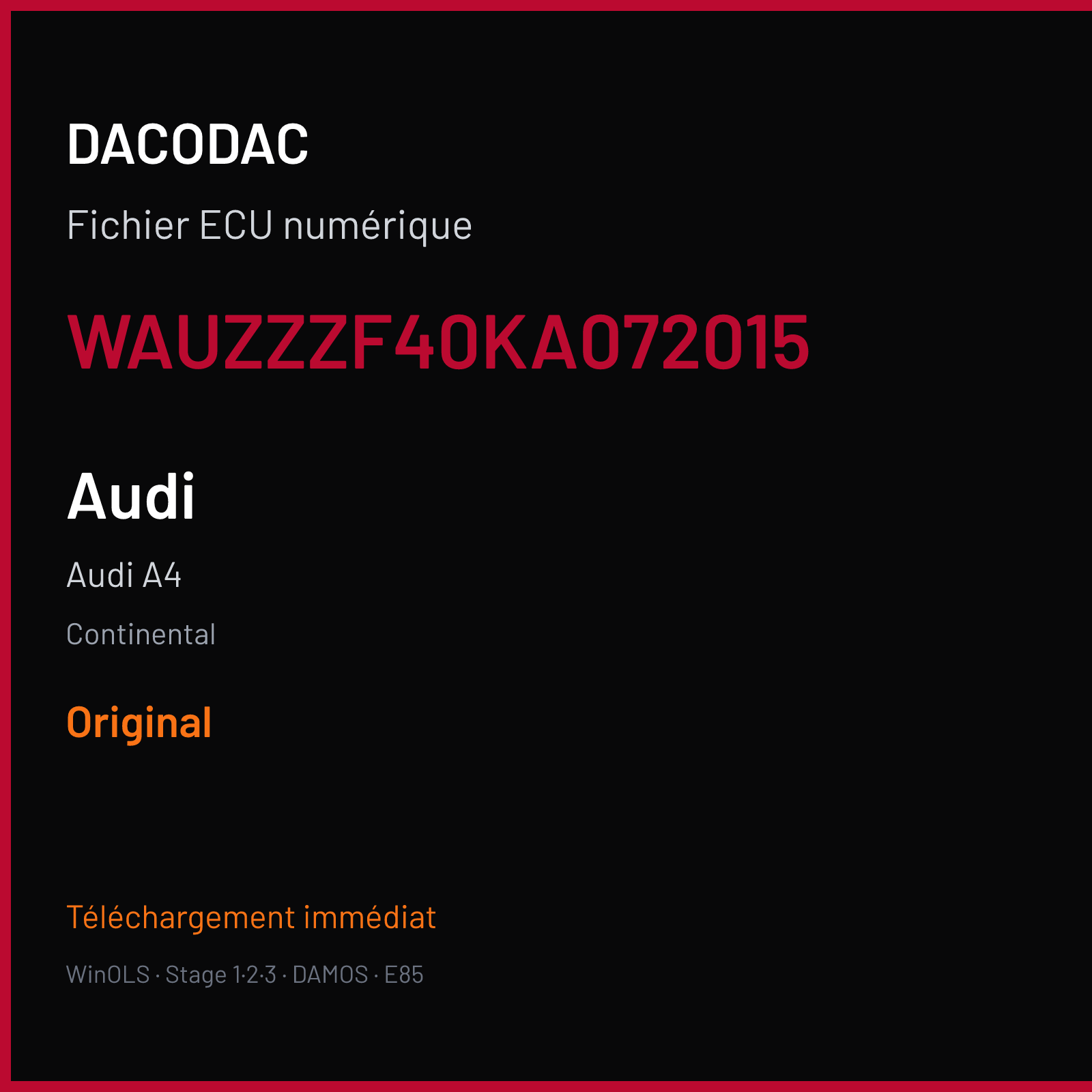 Audi A4 (2018) — Continental — WAUZZZF40KA072015 — Original