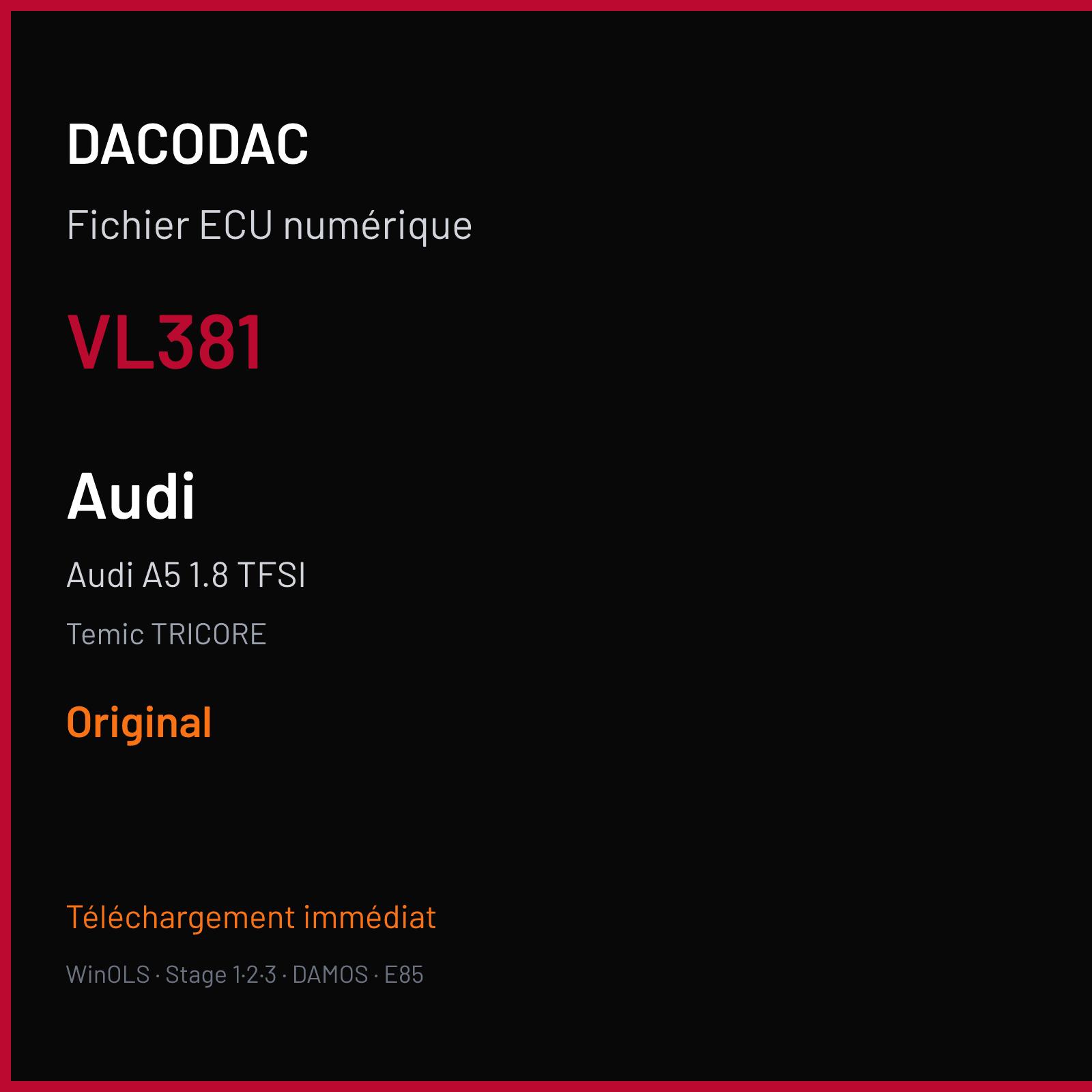 Audi A5 1.8 TFSI (2010) — Temic TRICORE — VL381 — Original