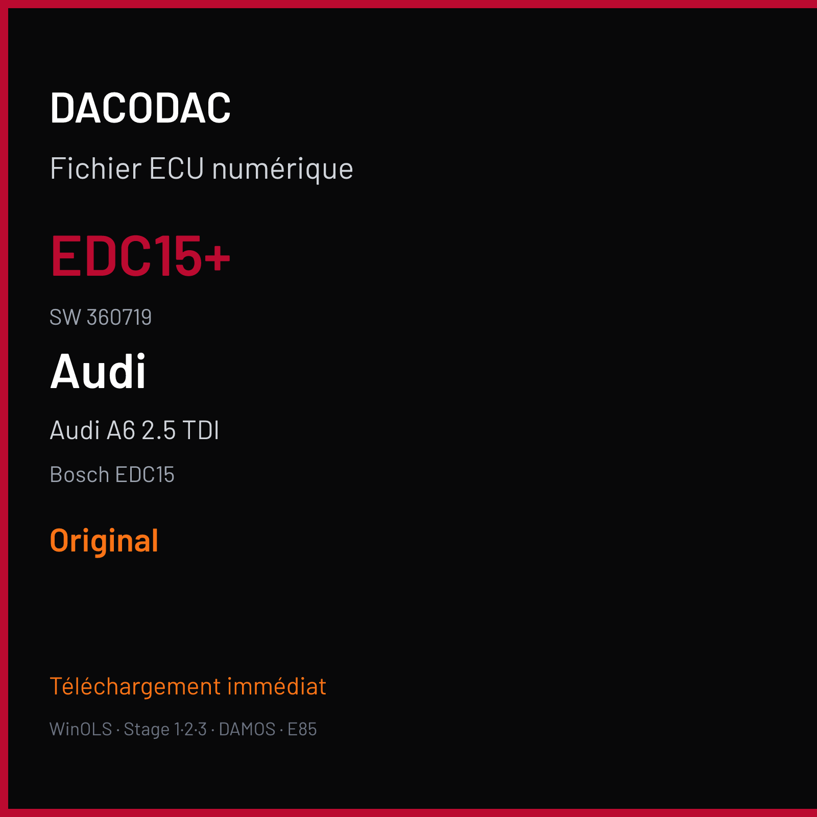 Audi A6 2.5 TDI (2001) — Bosch EDC15 — EDC15+ · 360719 — Original