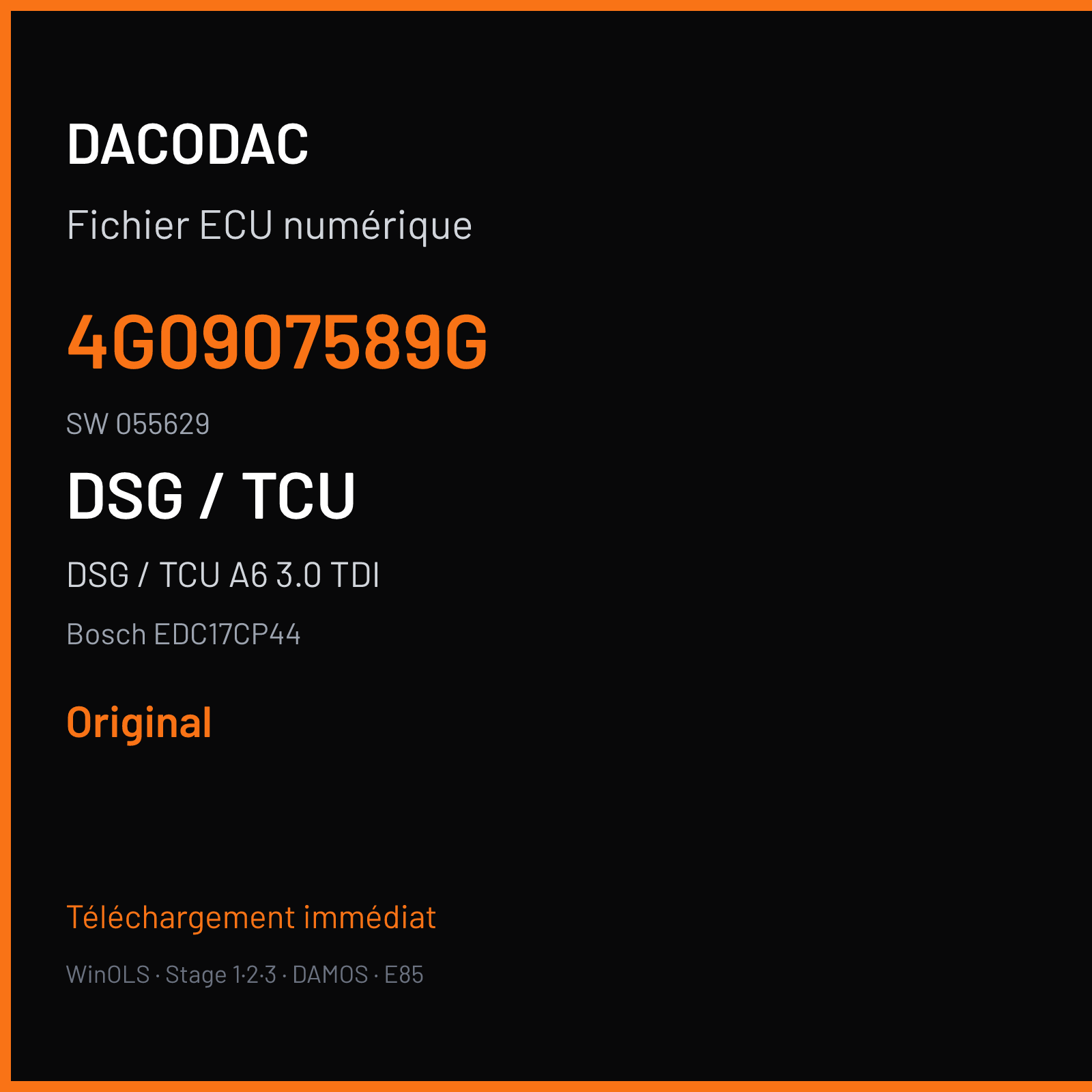 DSG / TCU A6 3.0 TDI (2013) — Bosch EDC17CP44 — 4G0907589G · 055629 — Original