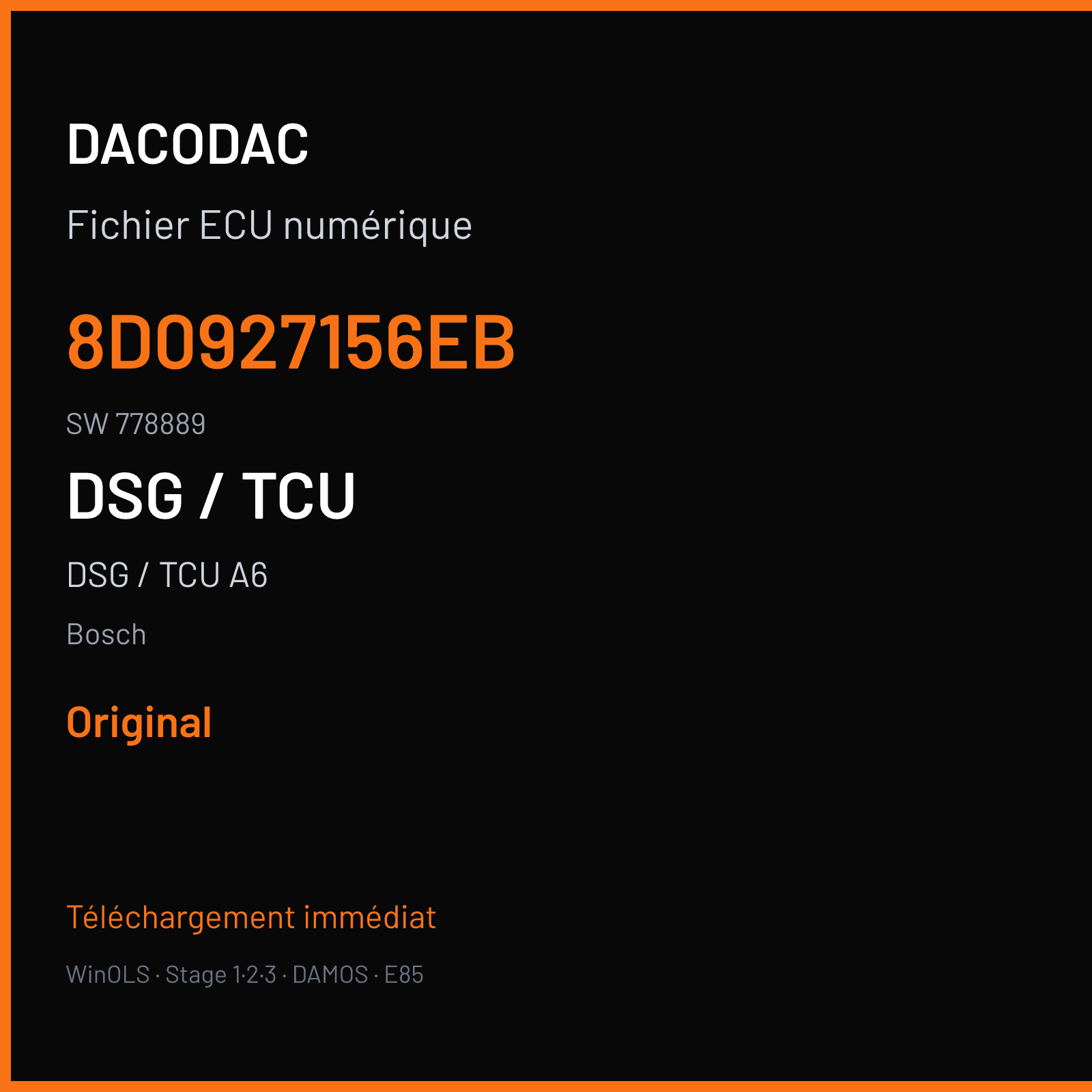 DSG / TCU A6 — Bosch — 8D0927156EB · 778889 — Original