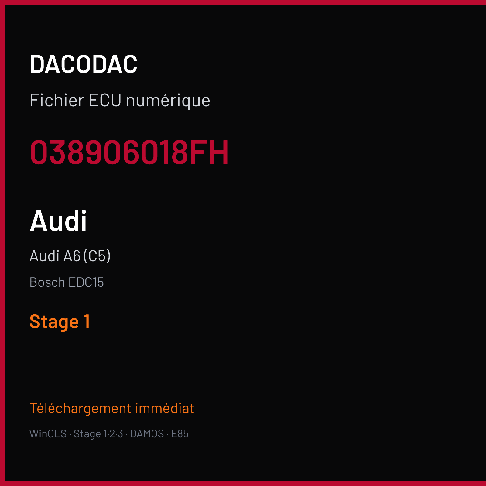 Audi A6 (C5) — Bosch EDC15 — 038906018FH — Stage 1