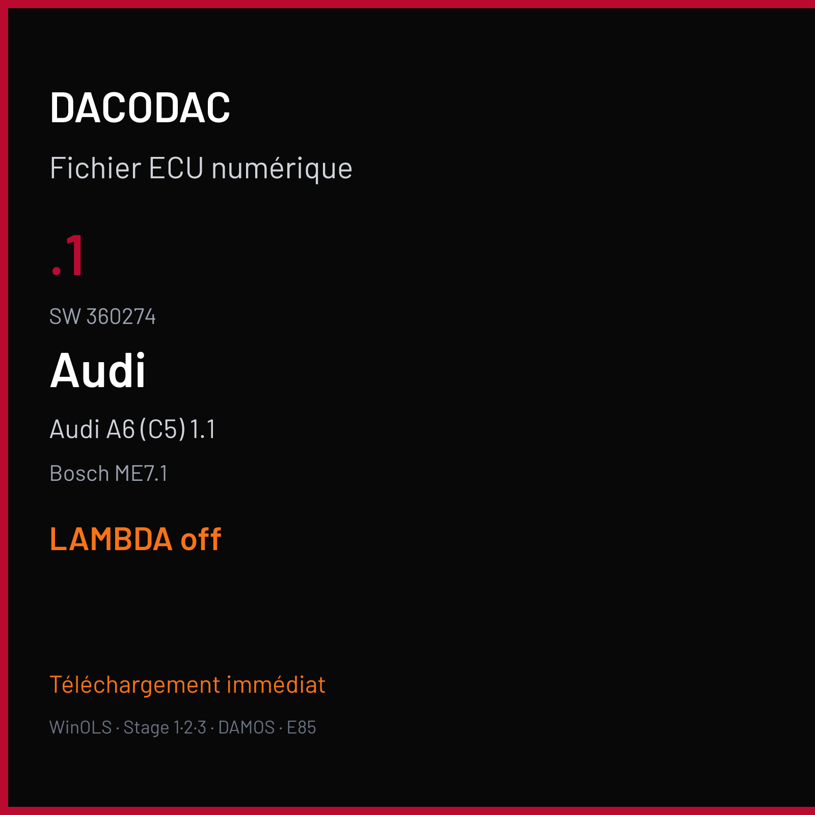 Audi A6 (C5) 1.1 — Bosch ME7.1 — .1 · 360274 — LAMBDA off