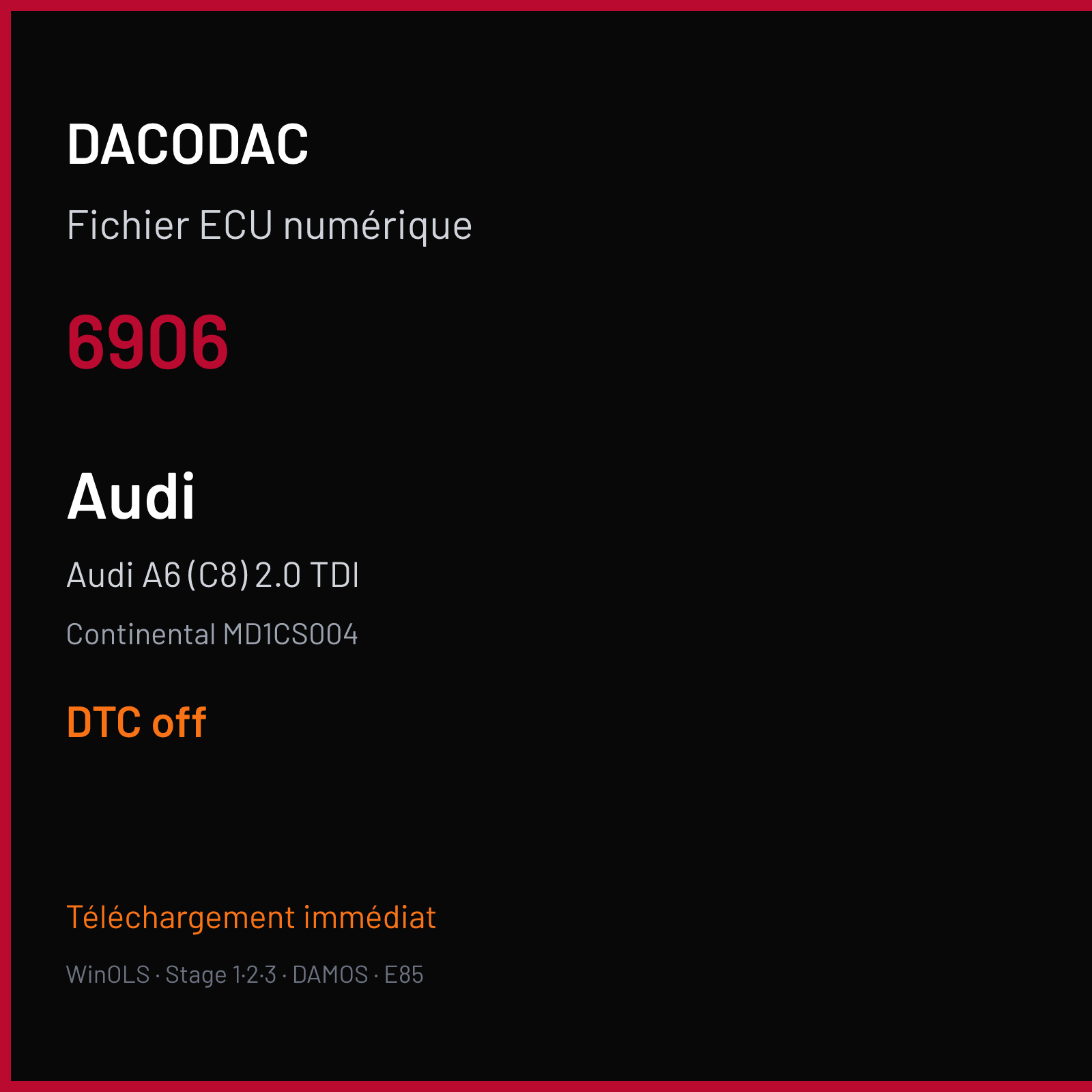 Audi A6 (C8) 2.0 TDI (2019) — Continental MD1CS004 — 6906 — DTC off