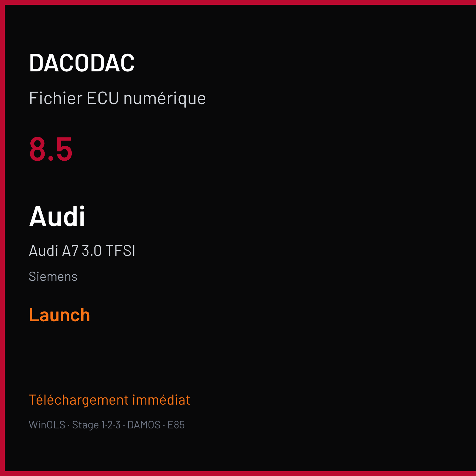 Audi A7 3.0 TFSI (2011) — Siemens — 8.5 — Launch