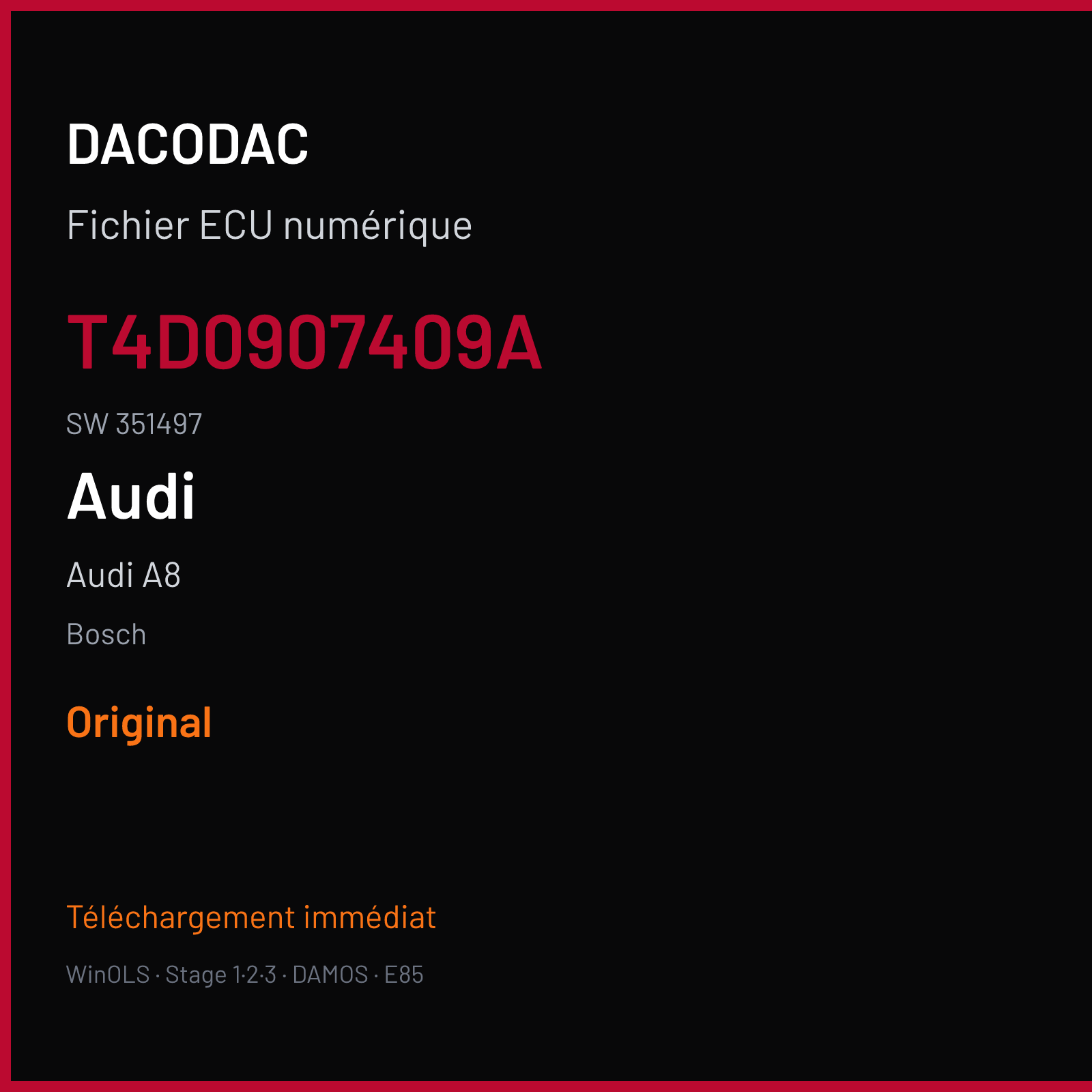 Audi A8 (2001) — Bosch — T4D0907409A · 351497 — Original