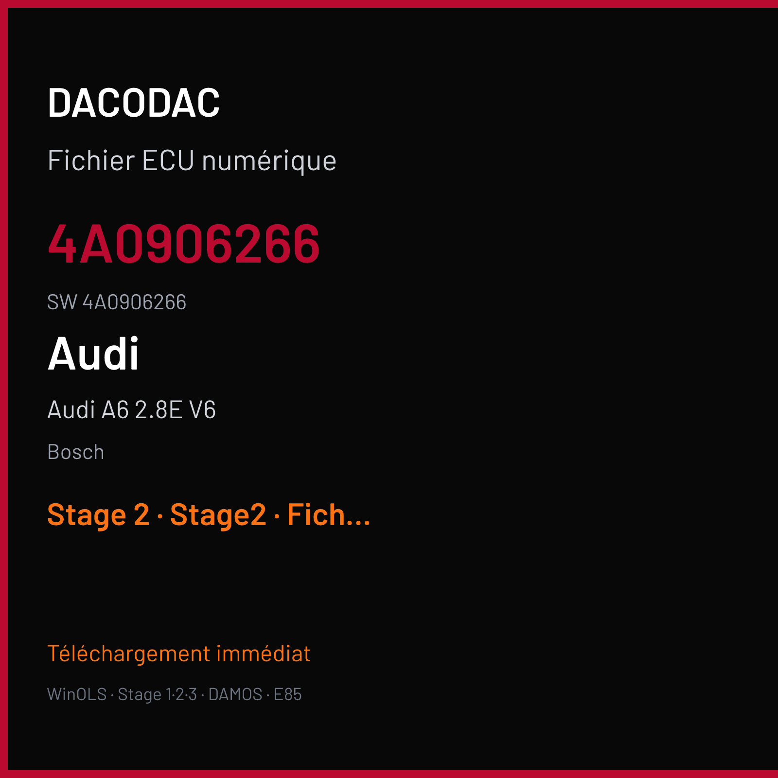 Audi A6 2.8E V6 (1995) — Bosch — 4A0906266 · 4A0906266 — Stage 2
