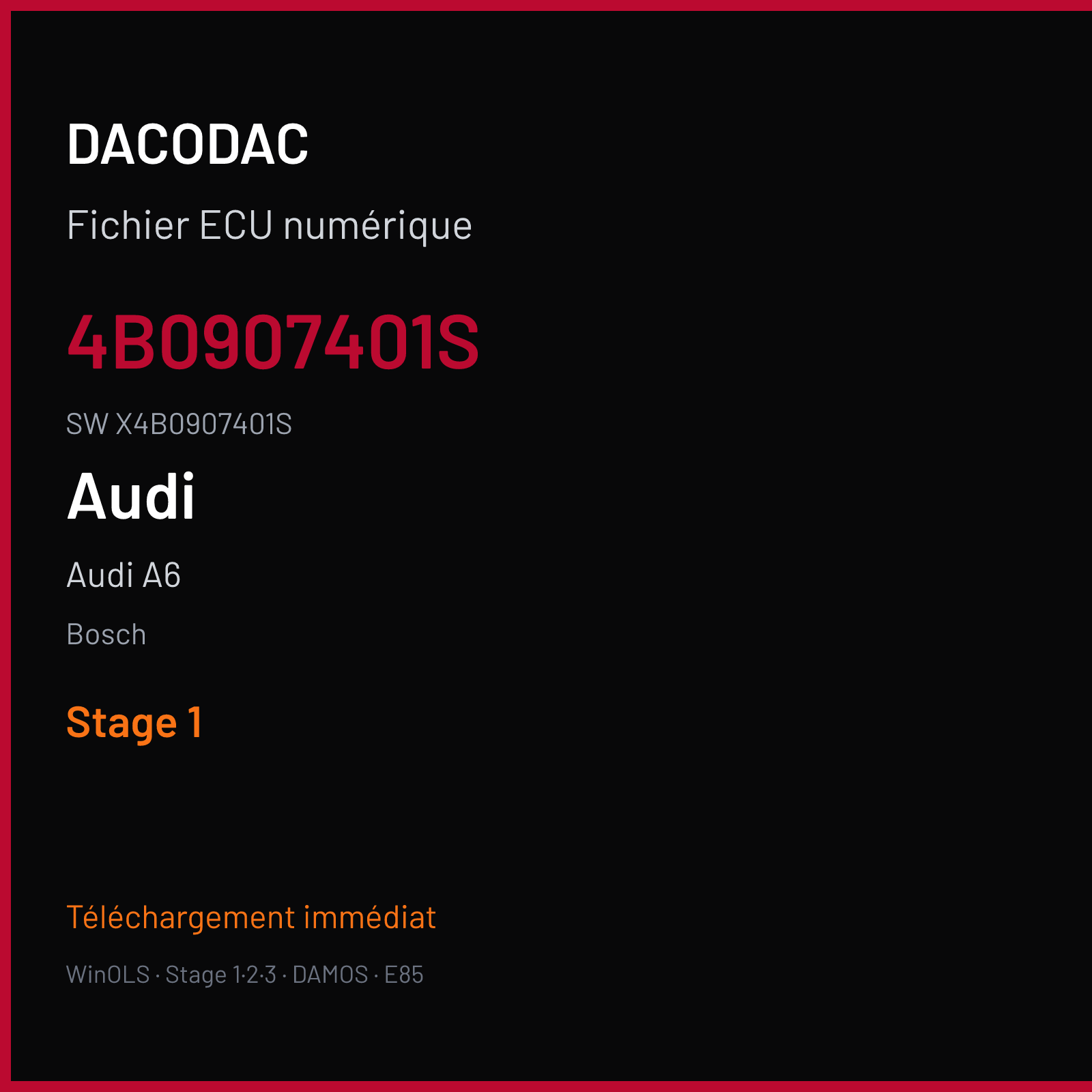 Audi A6 150 ch — Bosch — 4B0907401S · X4B0907401S — Stage 1