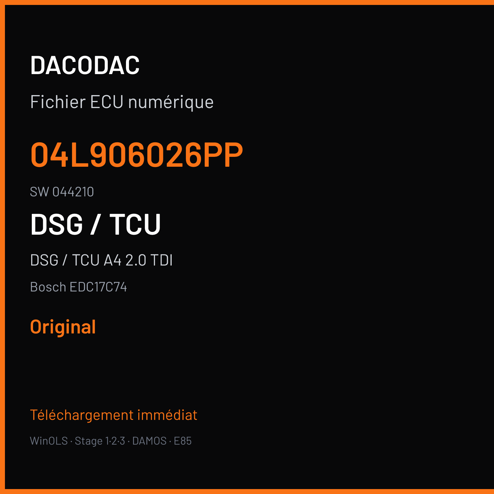 DSG / TCU A4 2.0 TDI (2018) — Bosch EDC17C74 — 04L906026PP · 044210 — Original