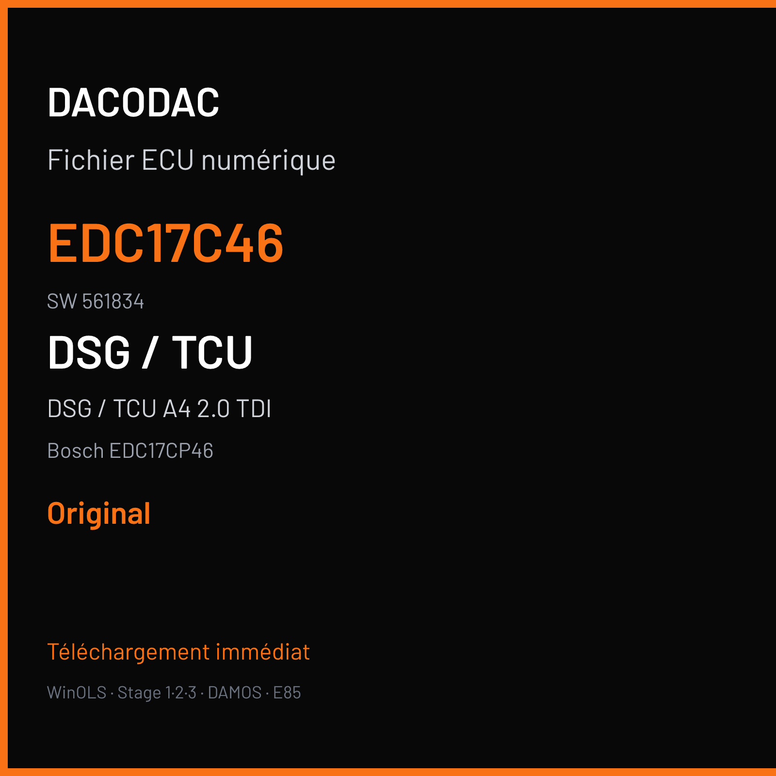 DSG / TCU A4 2.0 TDI (2014) — Bosch EDC17CP46 — EDC17C46 · 561834 — Original