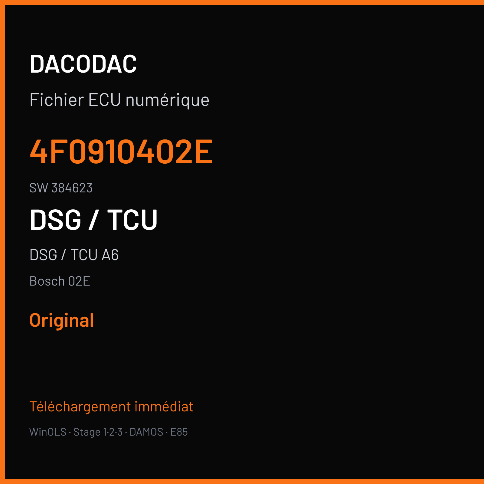 DSG / TCU A6 (2007) — Bosch 02E — 4F0910402E · 384623 — Original